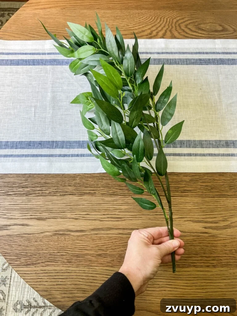 Effortless Charm DIY Faux Flower Creations 13 artificial ruscus stem from amazon