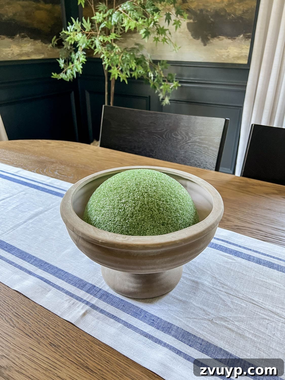 Effortless Charm DIY Faux Flower Creations 7 footed bowl with florist foam half sphere