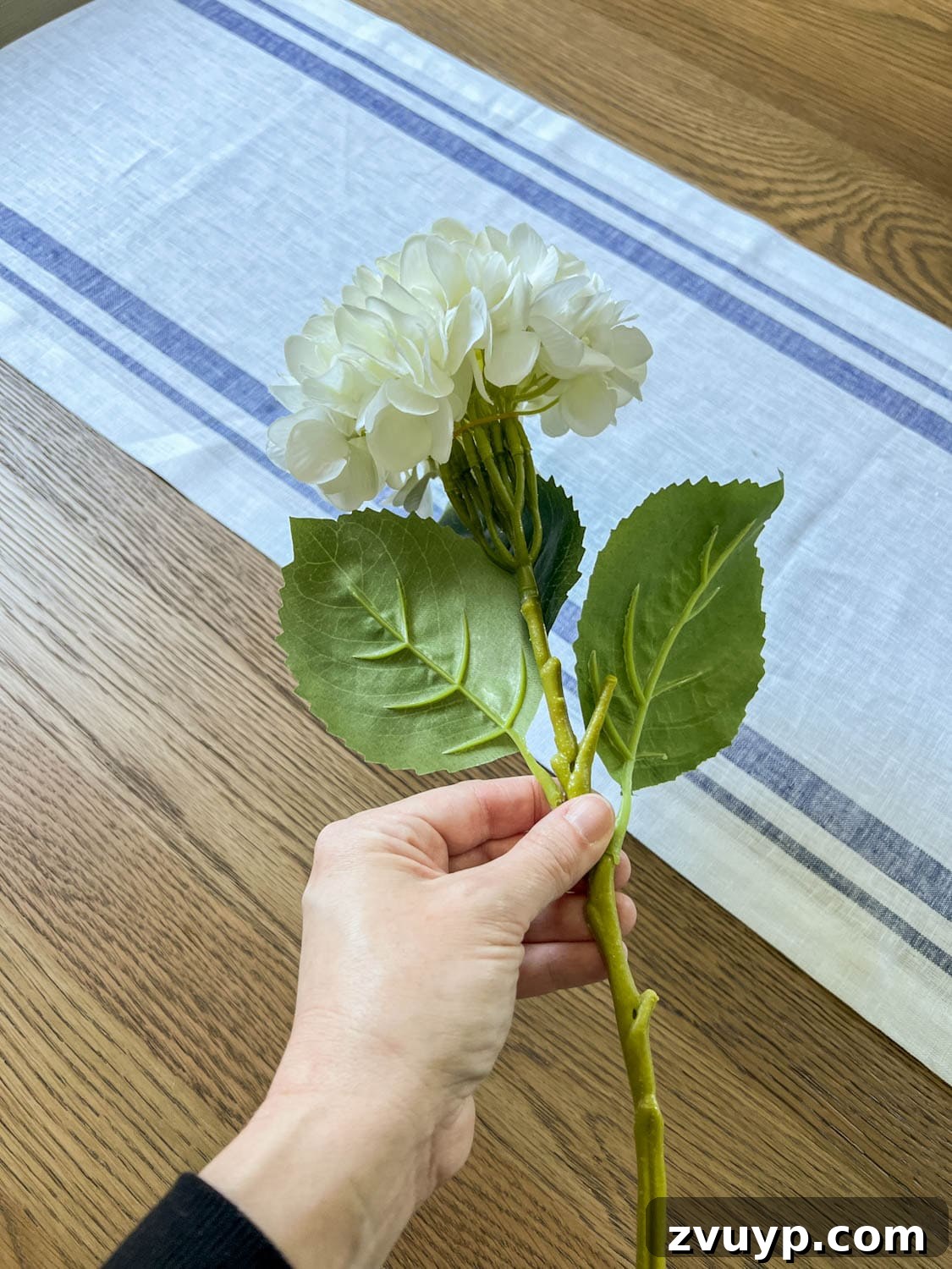 Effortless Charm DIY Faux Flower Creations 9 faux hydrangea stem from amazon before fluffing
