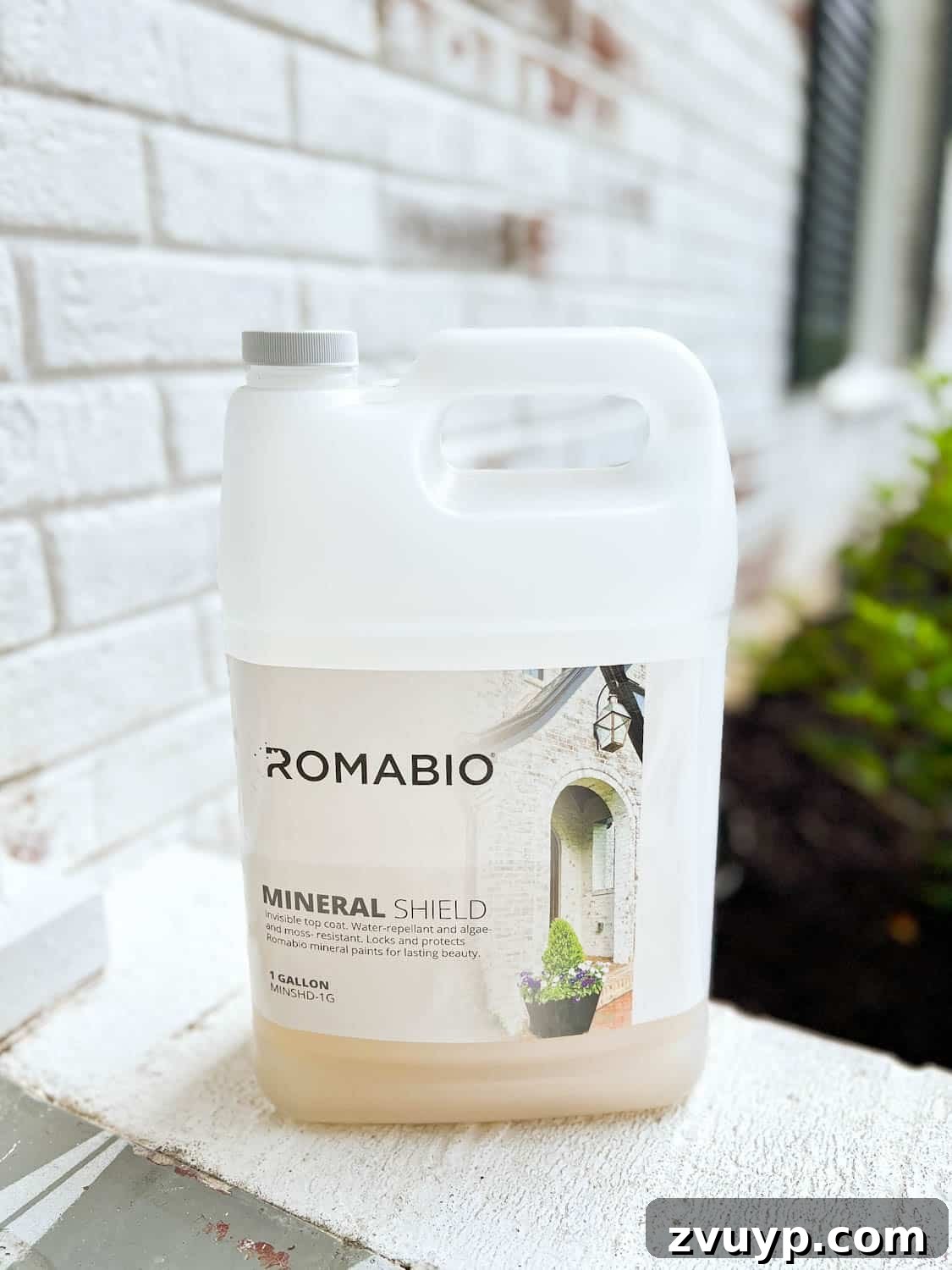 Pristine Limewashed Brick A Comprehensive Care Guide 15 Container of Romabio Mineral Shield, an invisible protective coating for limewash