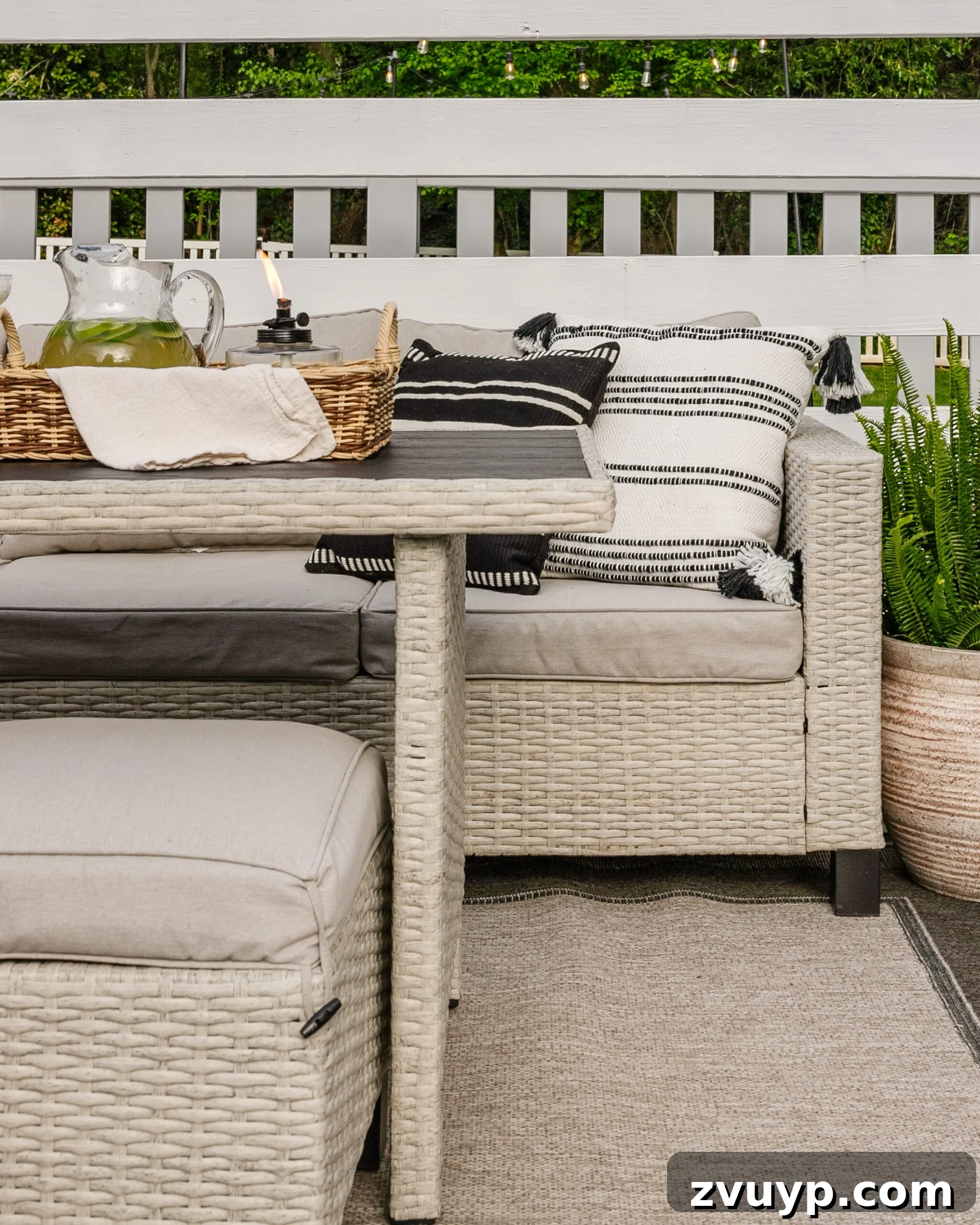 Walmart Patio Furniture Two Year Verdict 18 wicker patio dining set under a backyard pergola