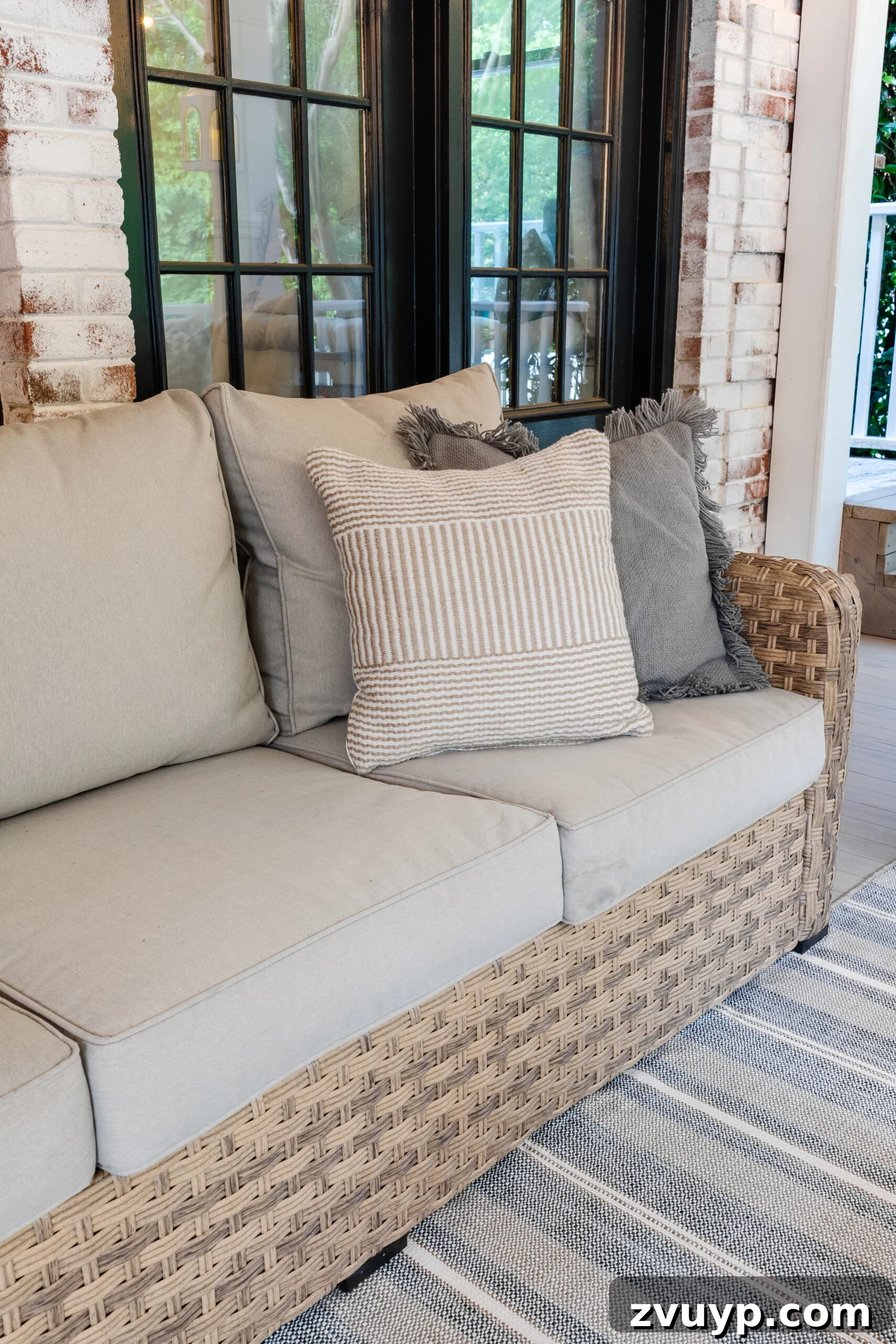 Walmart Patio Furniture Two Year Verdict 9 wicker outdoor sofa on a back porch