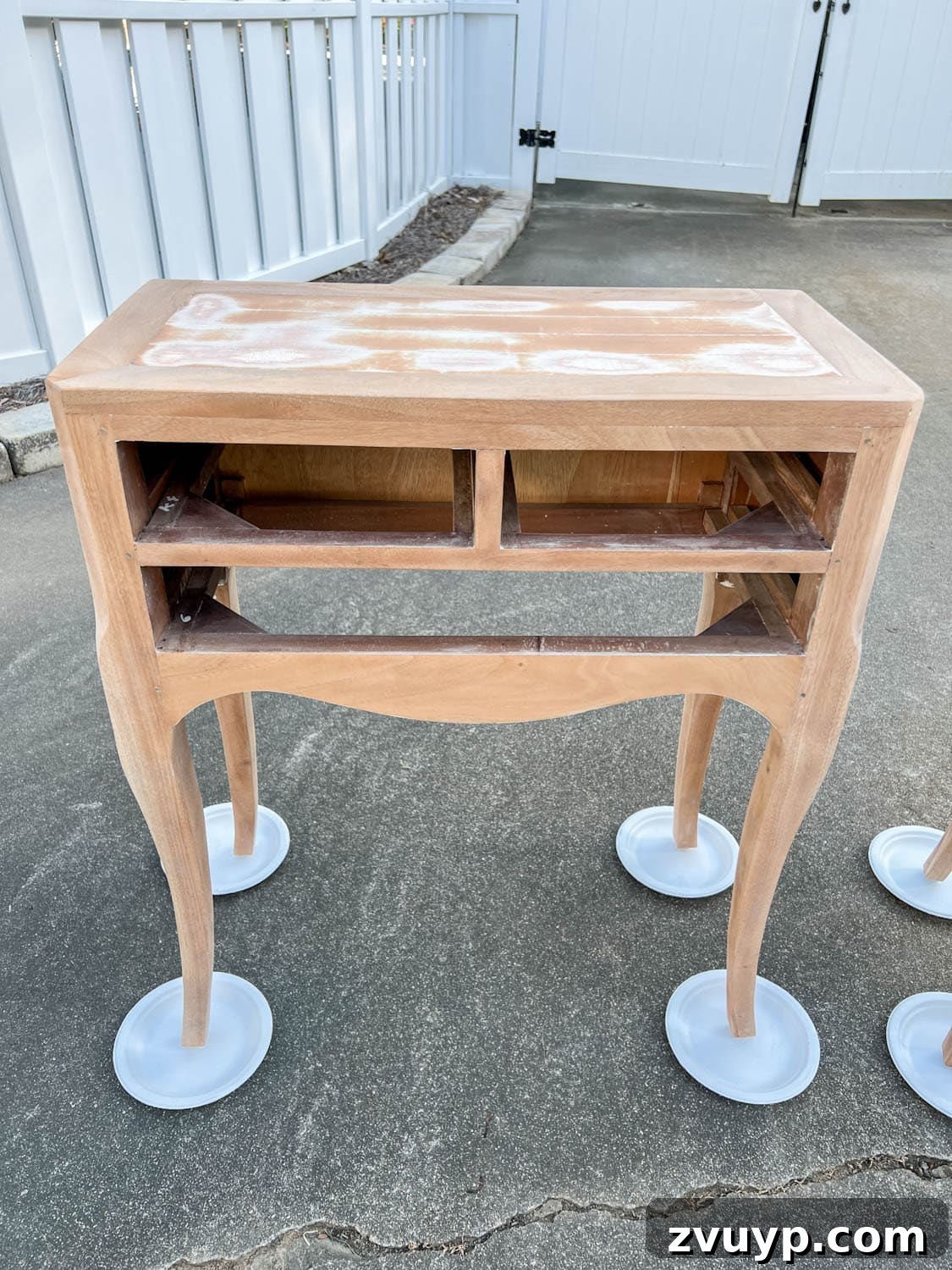DIY Bedside Table Refresh: Secrets to Smooth Gloss Paint 5 perfectly sanded bedside table, ready for primer and painting