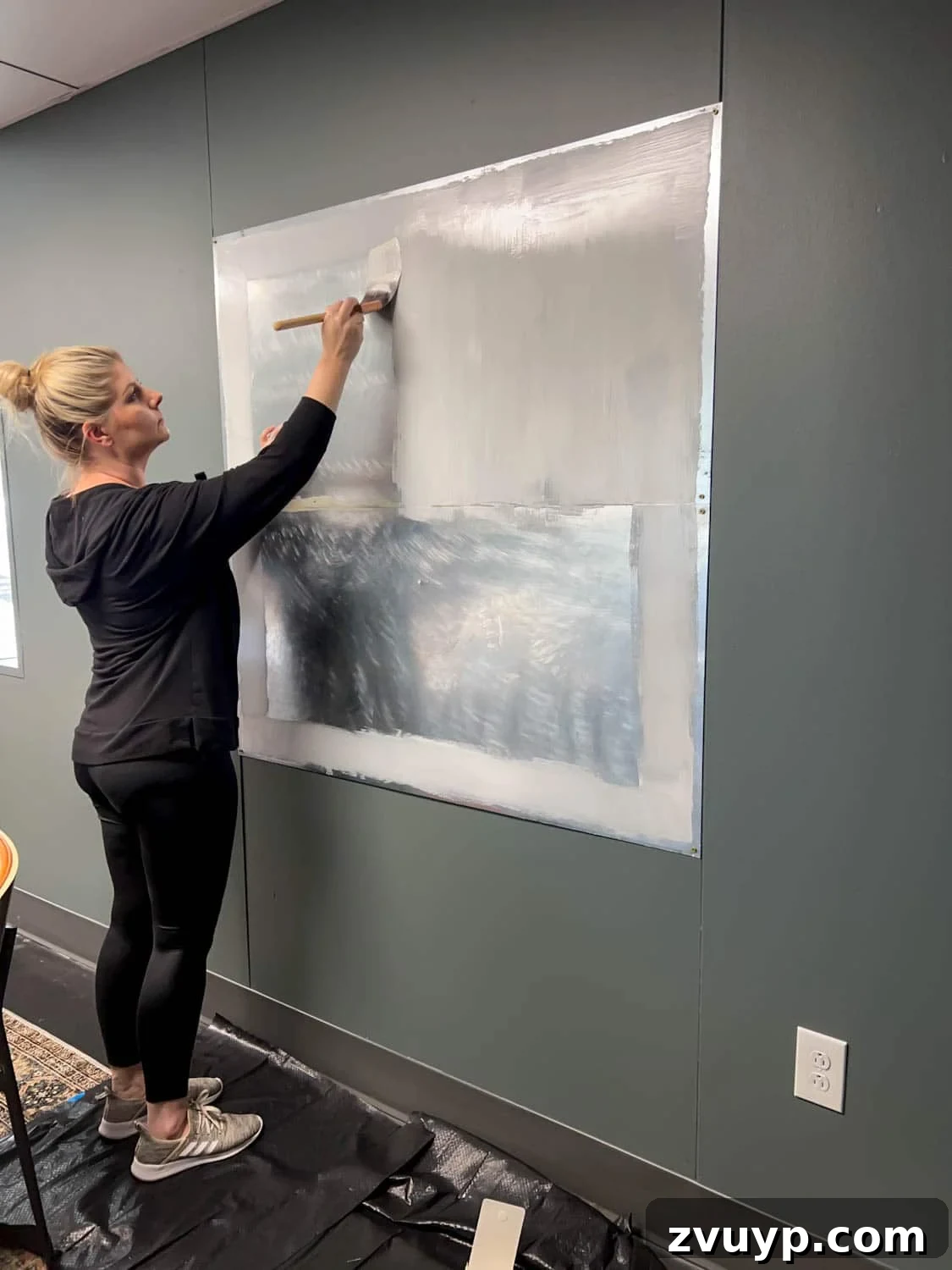 Craft Your Magnetic Wall Art Memo Board 12 brushing sheet metal with oil based primer to apply wallpaper for a DIY art memo board