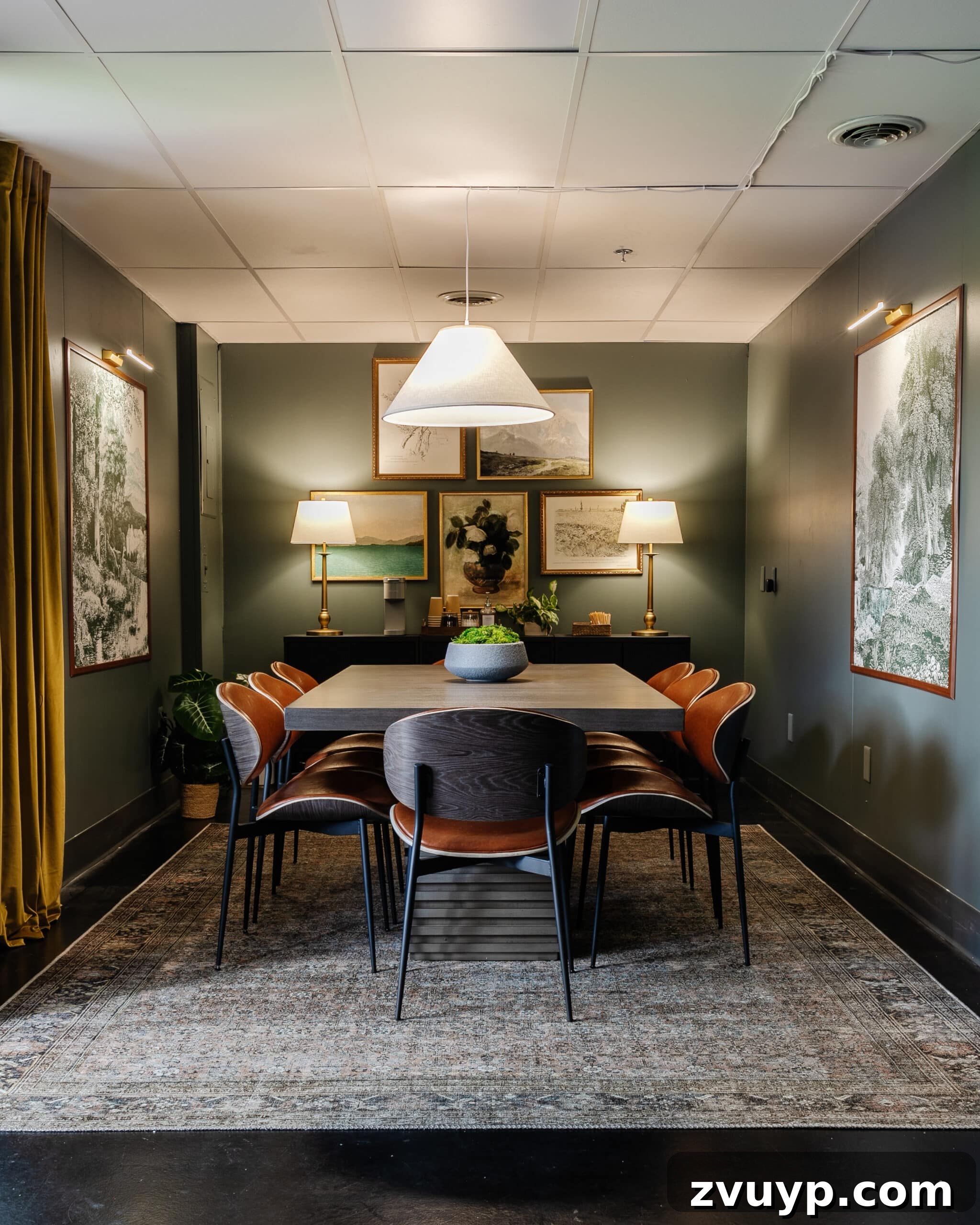Transform Your Office: Cozy Conference Room Design Ideas 2 conference room lighting with cozy lamps instead of fluorescent bulbs