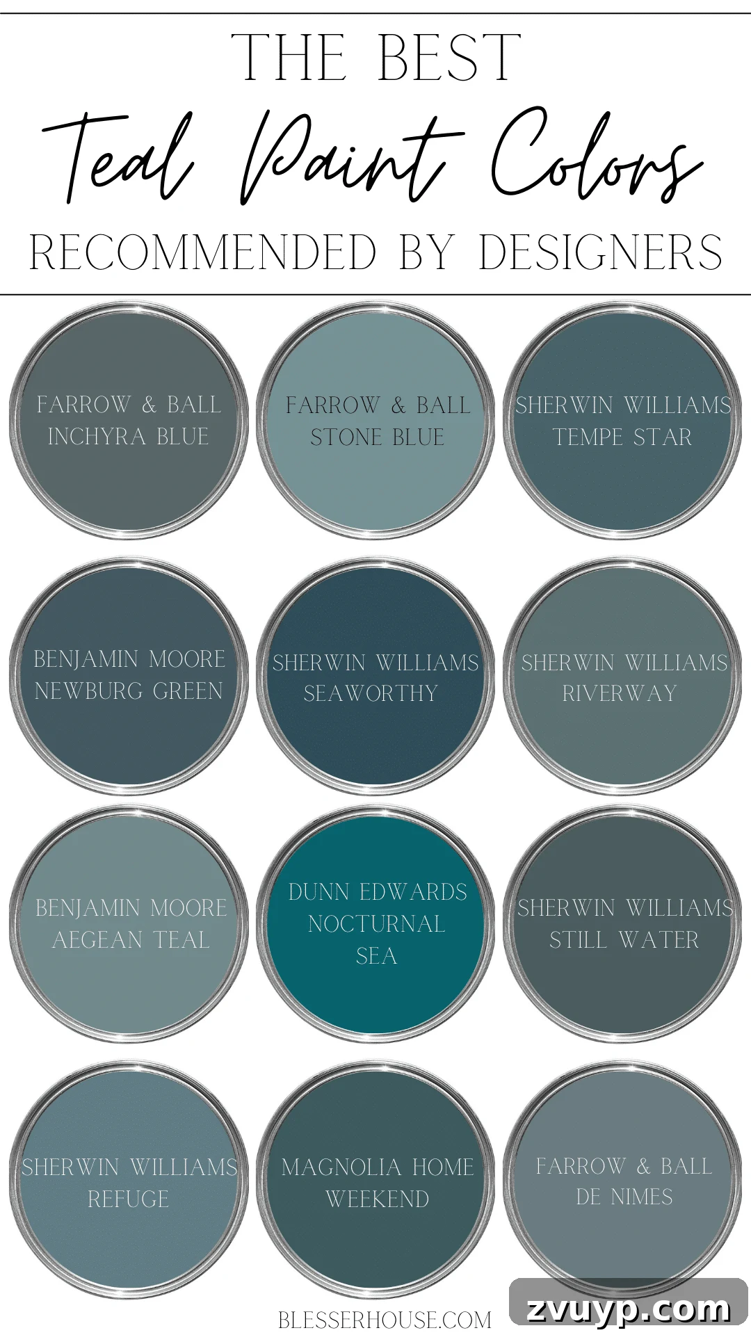 Best Teal Paint Colors: A curated selection of blue-green hues for inspiring interiors