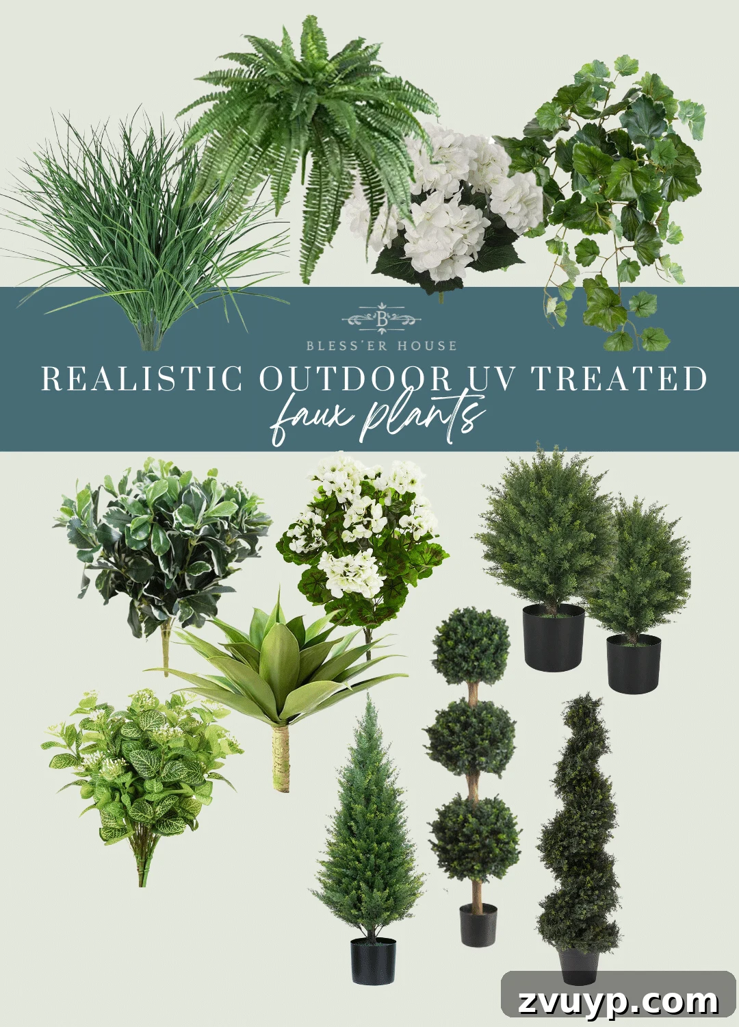 Lifelike Faux Plants for Effortless Porch Planters 6 realistic outdoor uv treated faux plants