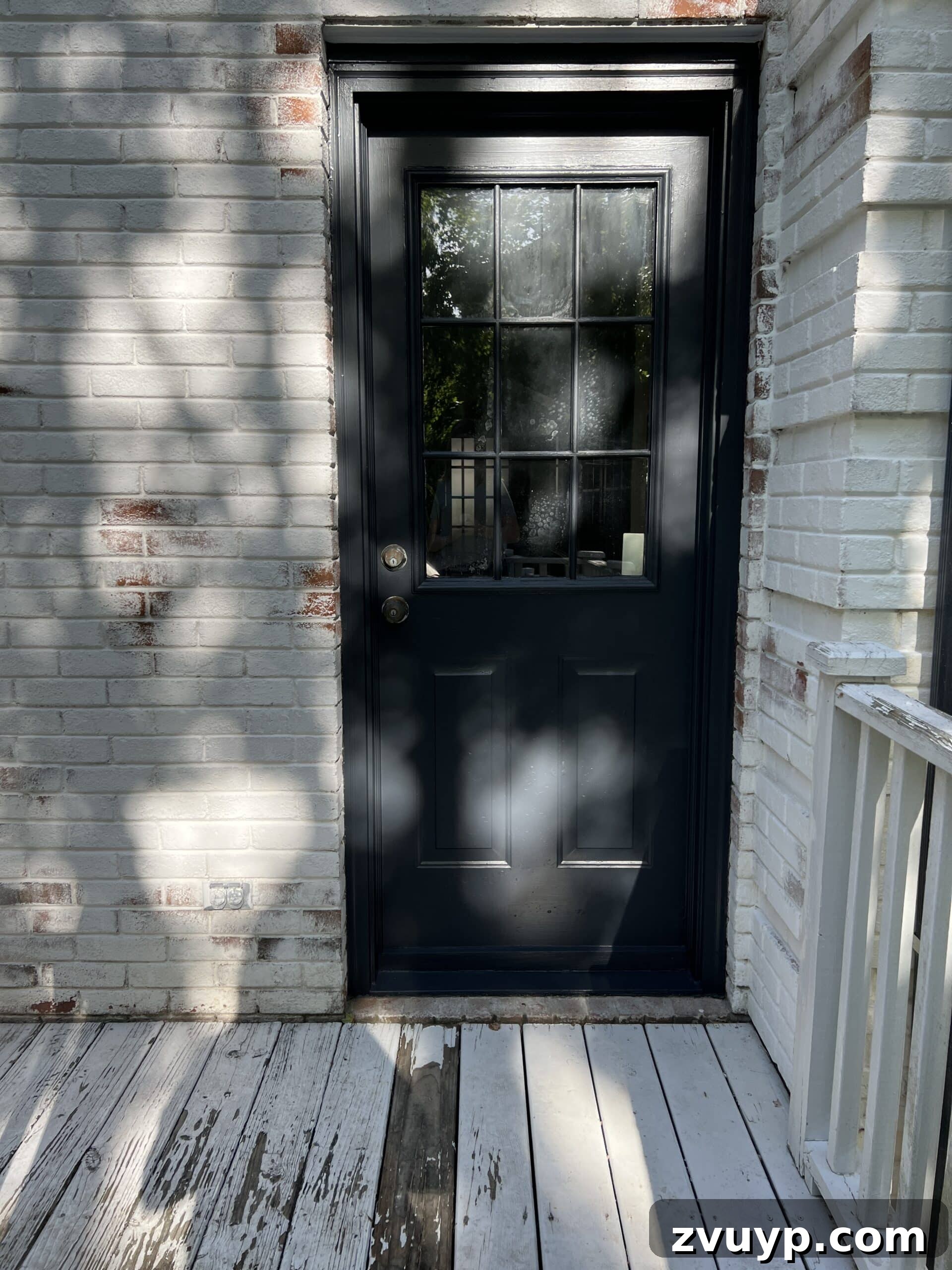 6 Small Side Porch Makeovers Before and After Inspiration 13 side door before with chipped paint