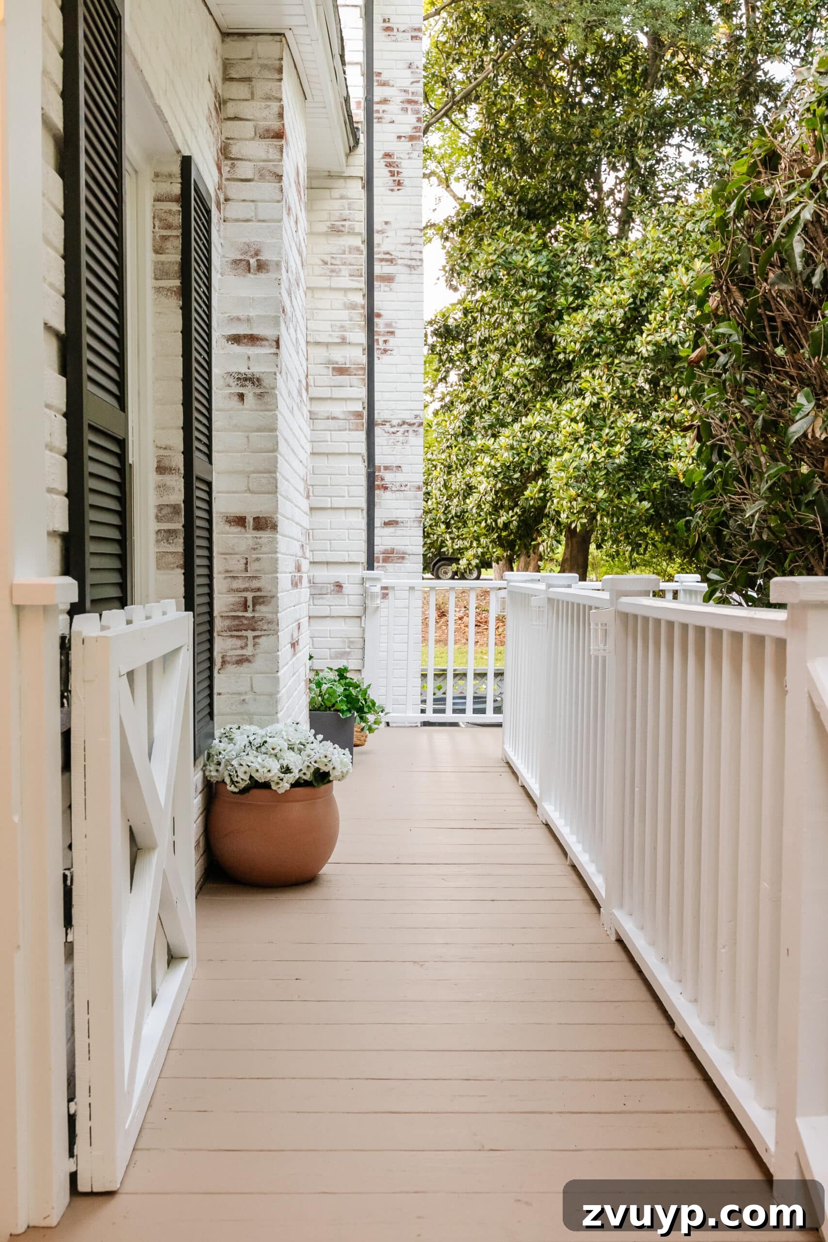 6 Small Side Porch Makeovers Before and After Inspiration 3 small side porch makeover with planters
