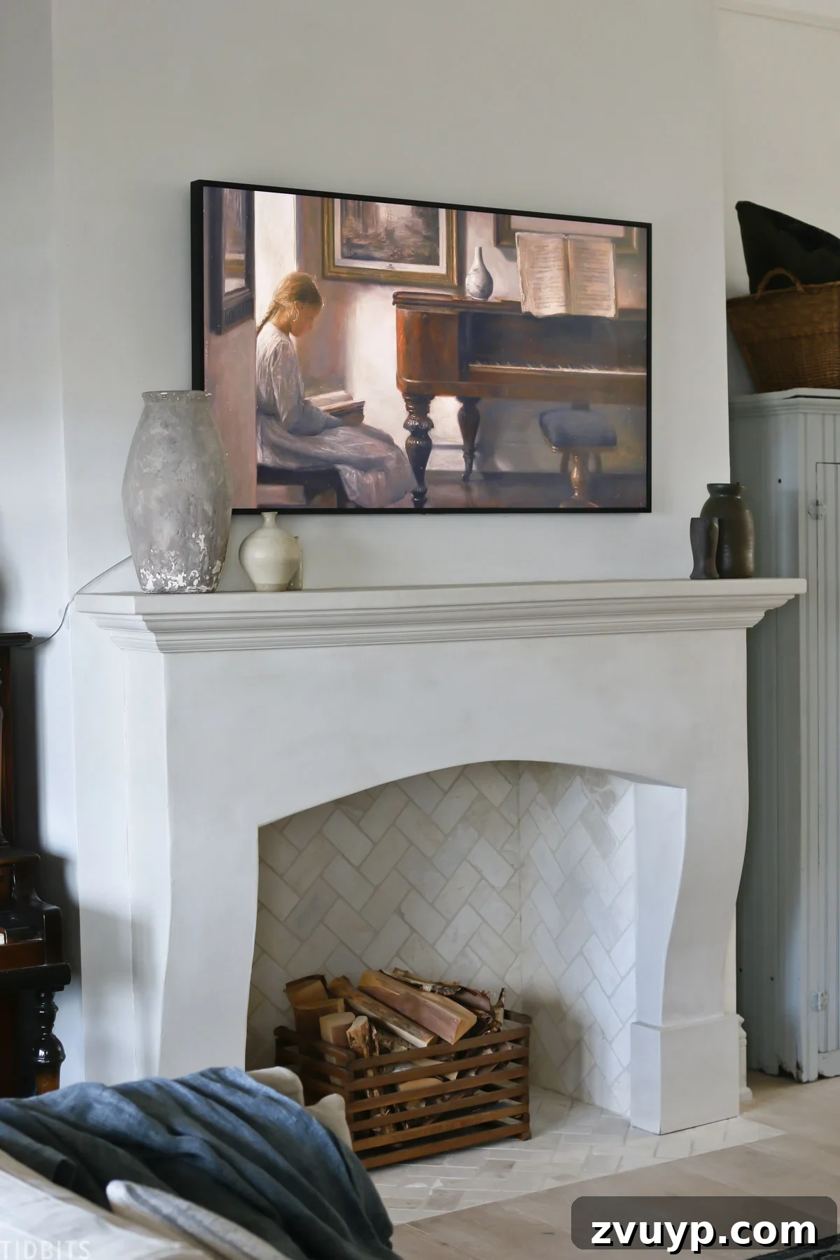 Portable Fireplace Builds for Any Setting 11 DIY faux cast stone fireplace mantel with curved details