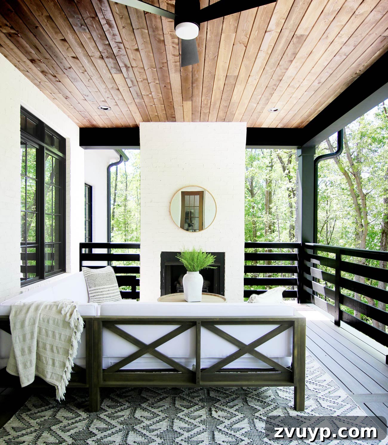 Portable Fireplace Builds for Any Setting 20 Outdoor white painted brick fireplace for a classic, cozy exterior