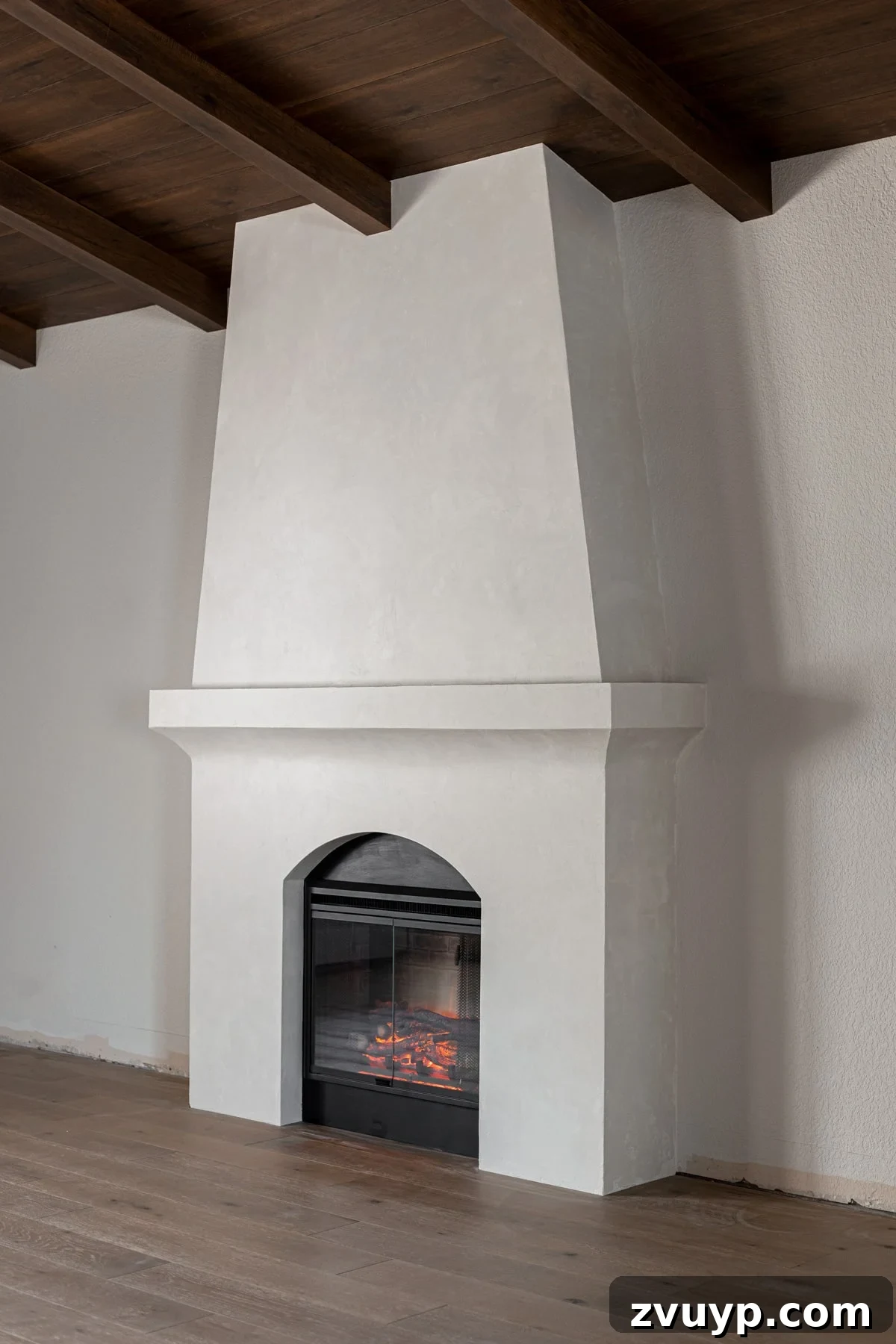 Portable Fireplace Builds for Any Setting 8 DIY built-in electric fireplace with authentic Venetian plaster finish