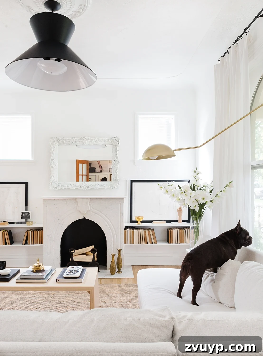Portable Fireplace Builds for Any Setting 9 DIY fake fireplace with a French marble-look surround and faux hearth