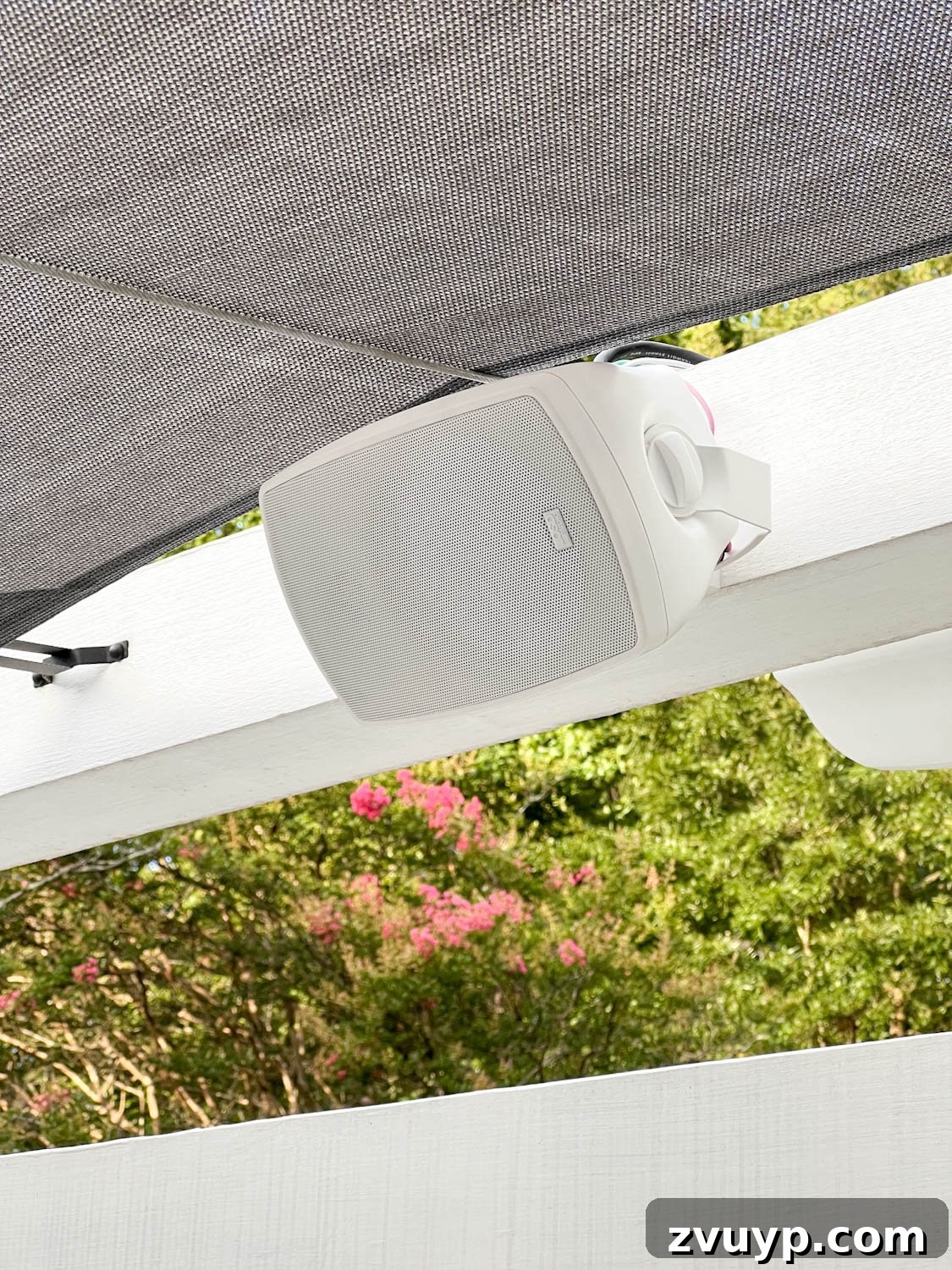 Dive Into Fun: Your Essential Guide to Epic Swim Parties and Backyard Bashes 14 outdoor speakers on a pergola