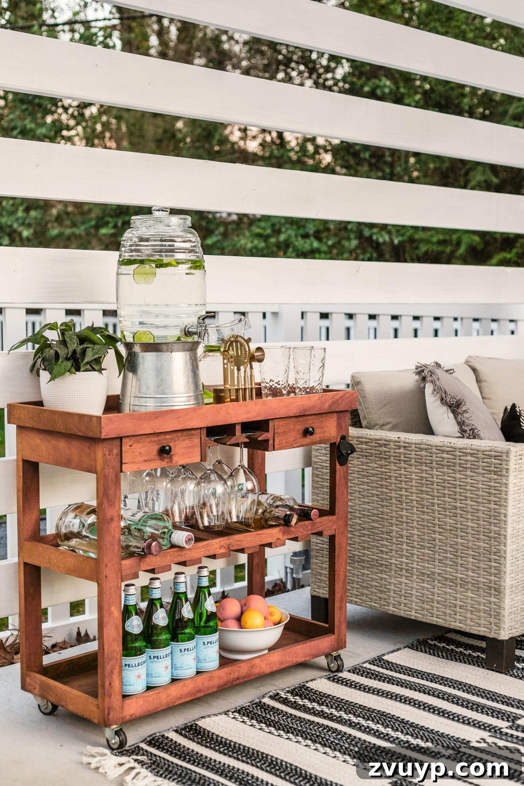 Dive Into Fun: Your Essential Guide to Epic Swim Parties and Backyard Bashes 18 pool-friendly beverage station with acrylic cups and pitcher
