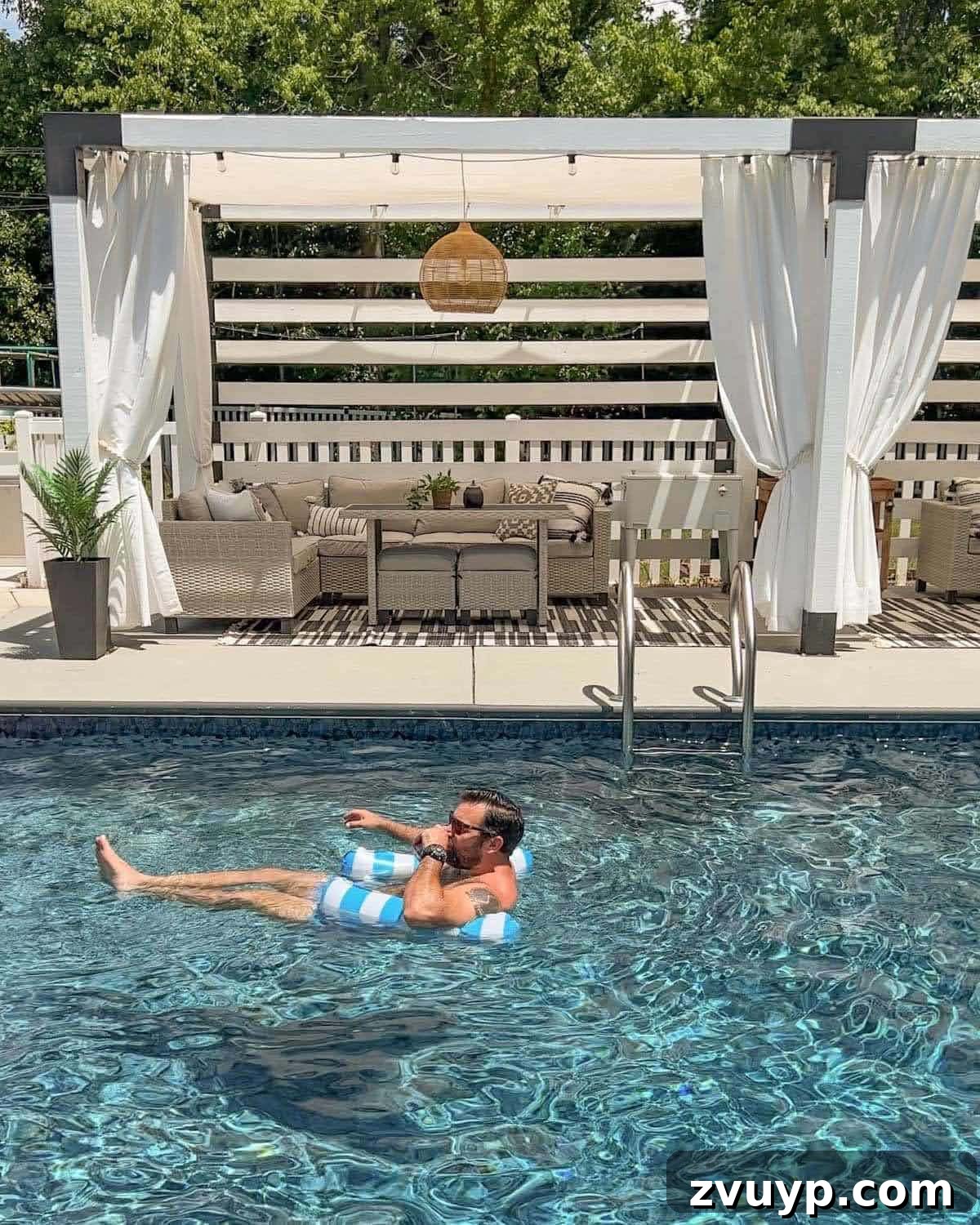 Dive Into Fun: Your Essential Guide to Epic Swim Parties and Backyard Bashes 6 striped hammock pool float