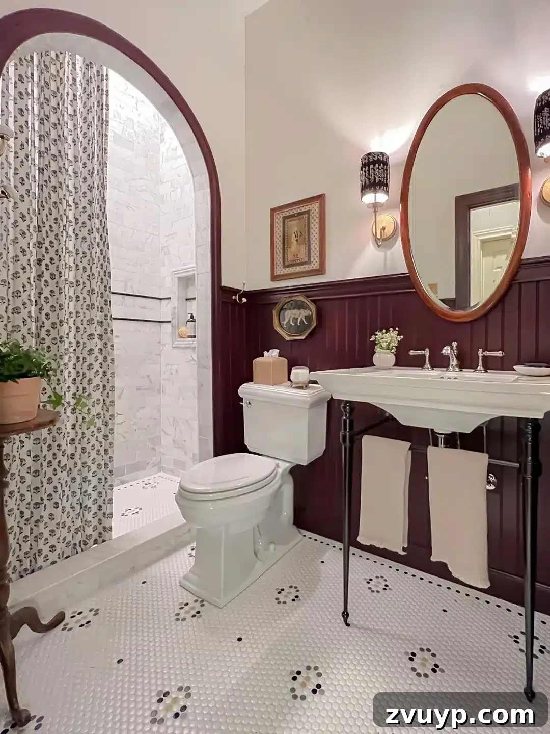 12 Must-Have Burgundy Paint Hues Endorsed by Design Experts 8 kin and kasa bathroom farrow and ball brinjal burgundy