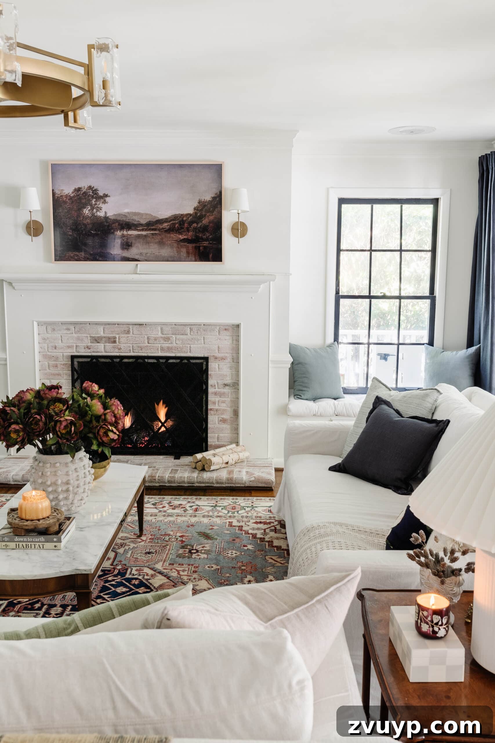 Your Living Room Decor Kickoff 15 living room fireplace with fall decor