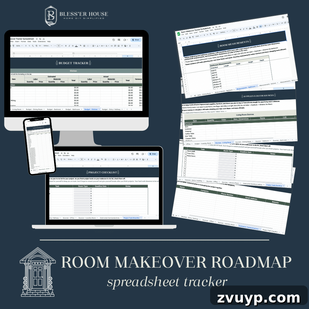 Craft Your Perfect Room 3 Tools for Makeover Mastery 6 remodel budget spreadsheet and room makeover tracking system