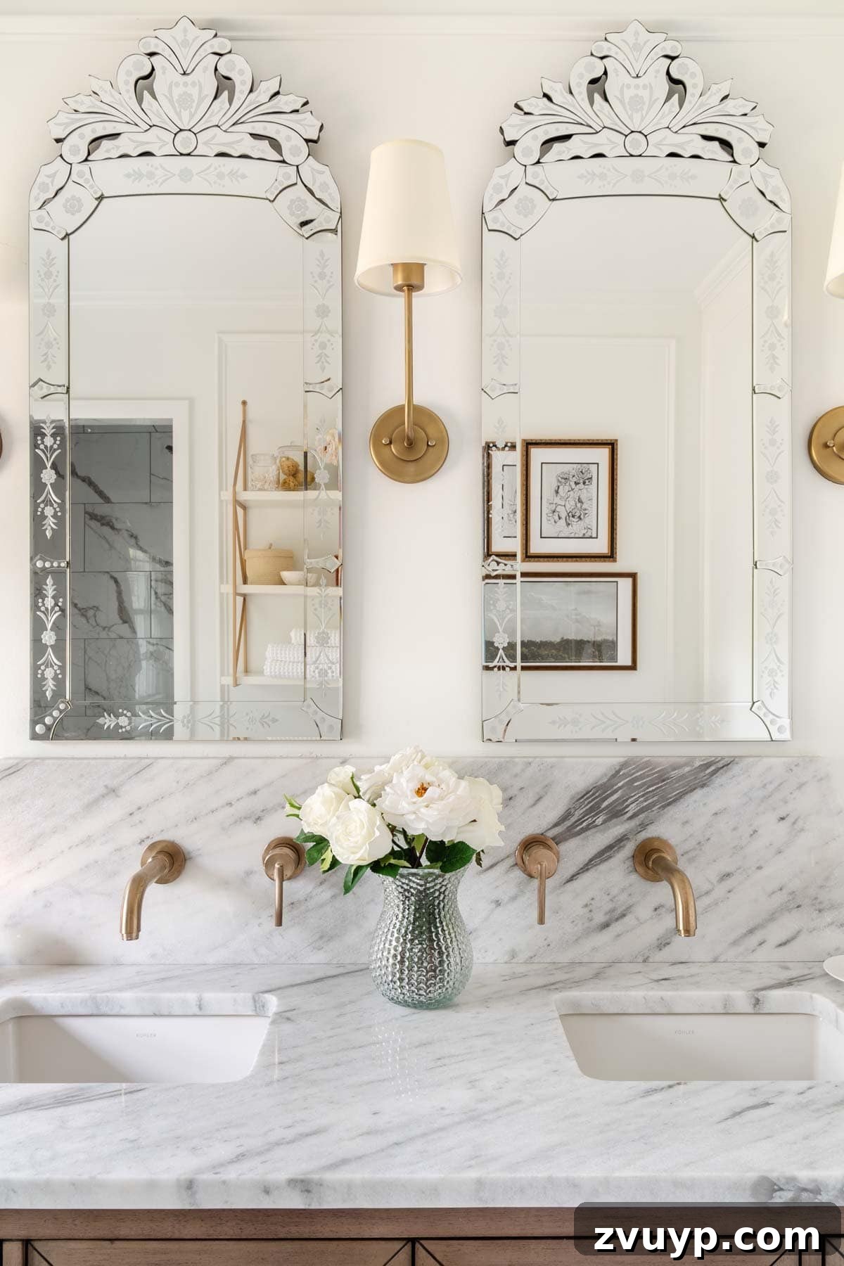 Small Bathroom Illusions: Design Tips for a Spacious Feel 7 Bathroom with large venetian mirrors