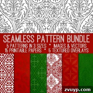 The Premium Watercolor Splotches Library 4 Holiday Seamless Pattern Bundle for Festive Backgrounds