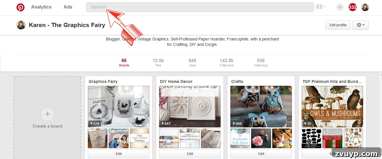 Graphics Fairy Image Flow: Organize for Seamless Creativity 11 Screenshot of Pinterest search bar