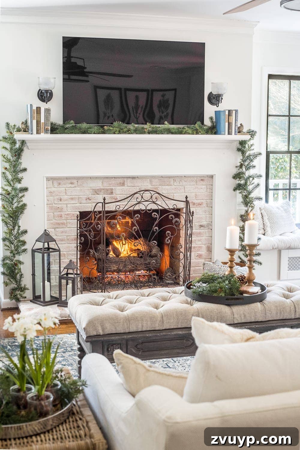 Craft Your Own Stunning Christmas Mantel Garland 14 A simple yet elegant winter mantel garland, featuring natural elements for a cozy holiday feel.