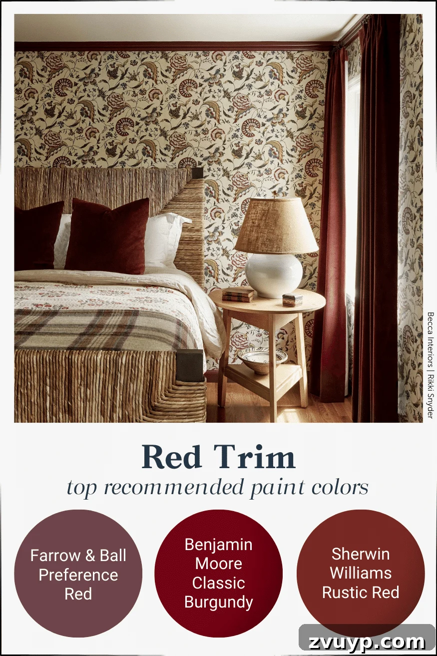 Stunning Contrast Trim Paint Ideas 6 burgundy / red contrast trim paint colors