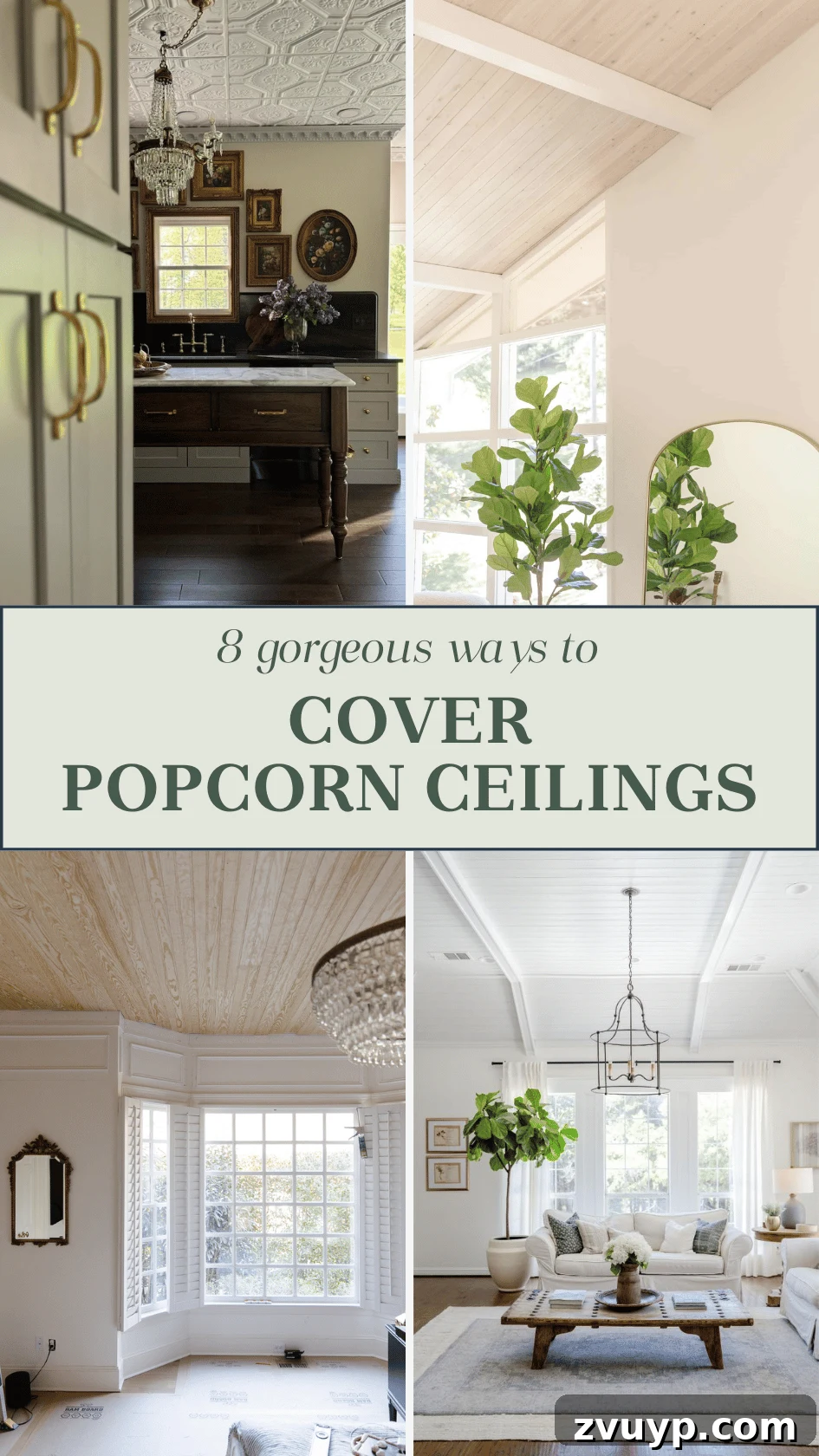 8 Brilliant Solutions to Transform Your Popcorn Ceiling (No Demo Needed) 2 8 creative ways to cover popcorn ceilings and transform your home