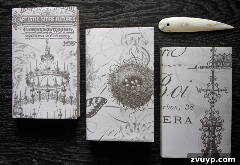 Covered journals - Three books with new, harmonious covers