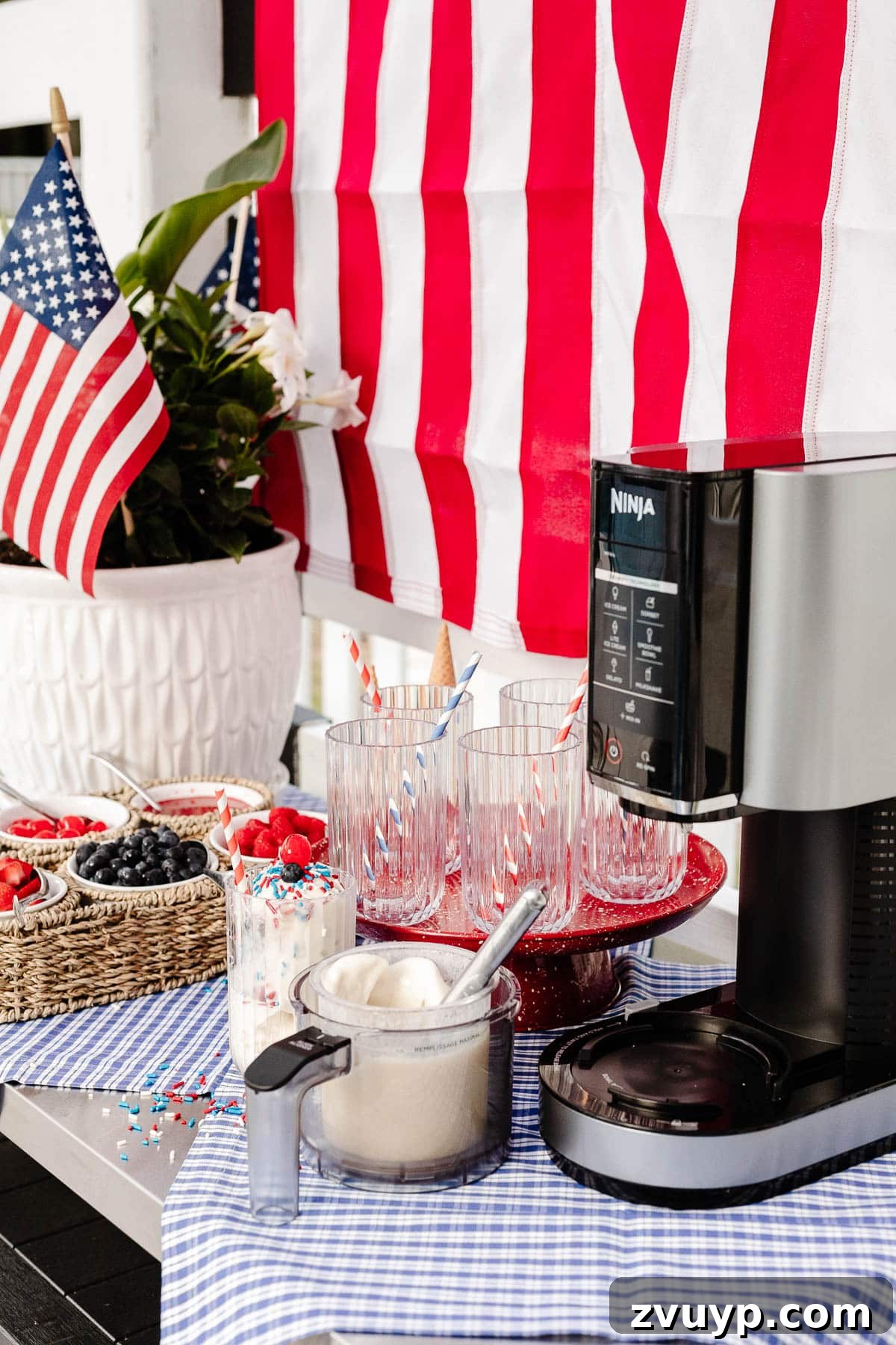 Effortless Patriotic Ice Cream Sundae Bar 4 how to make a vanilla protein ice cream in the Ninja Creami ice cream maker using just 3 ingredients