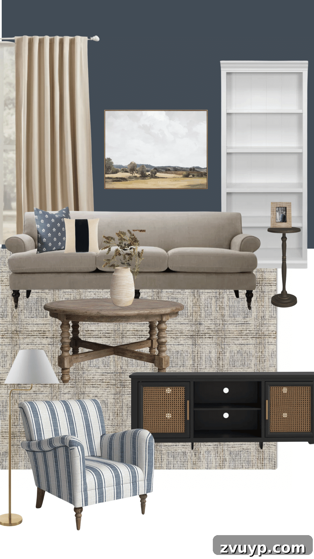 From Plain to Polished The Mood Board Way 13 navy living room decorating ideas mood board