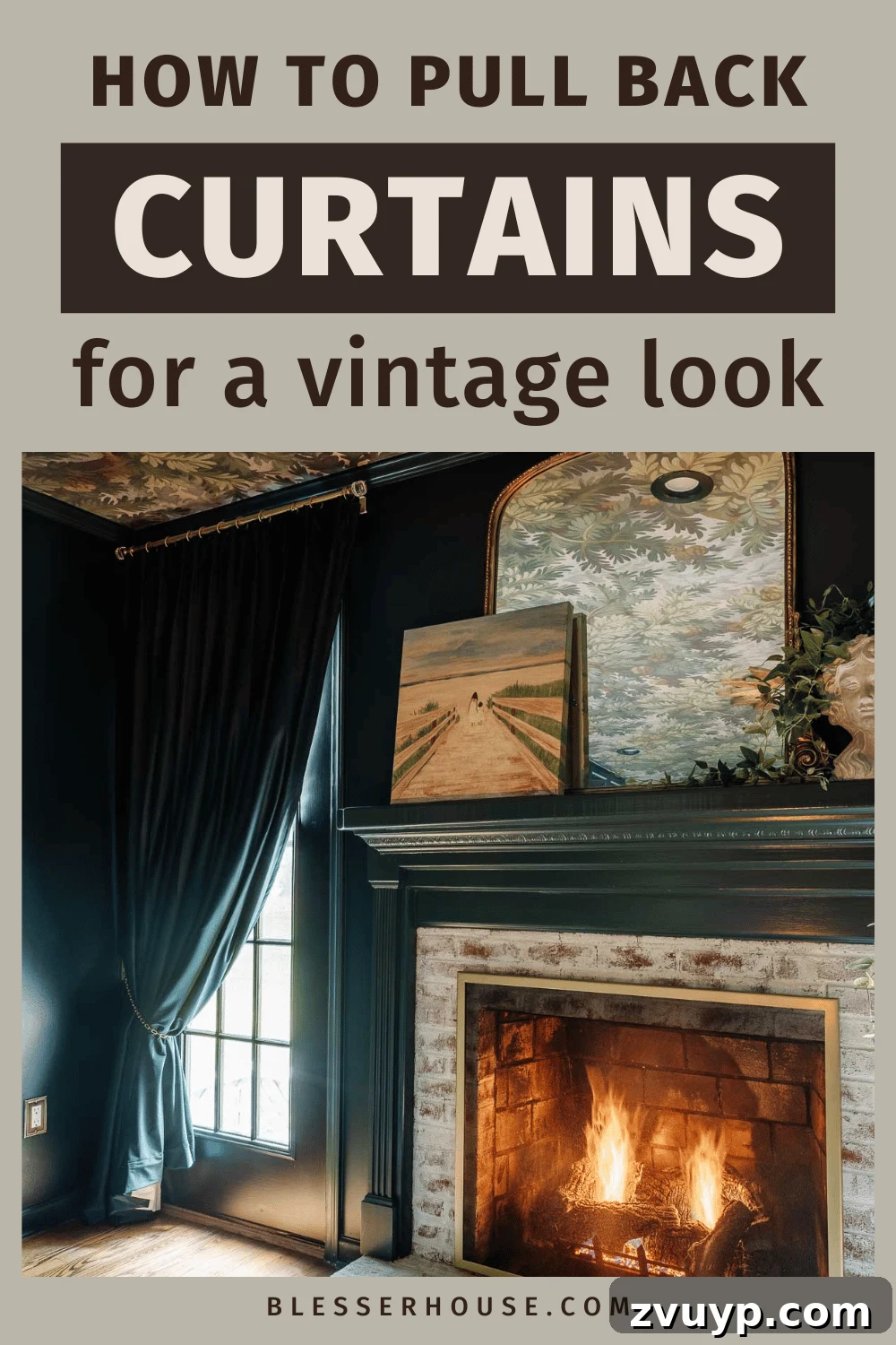 Styling Single Panel Drapes & Home Theater Curtains 2 how to pull back curtains for a vintage theater look