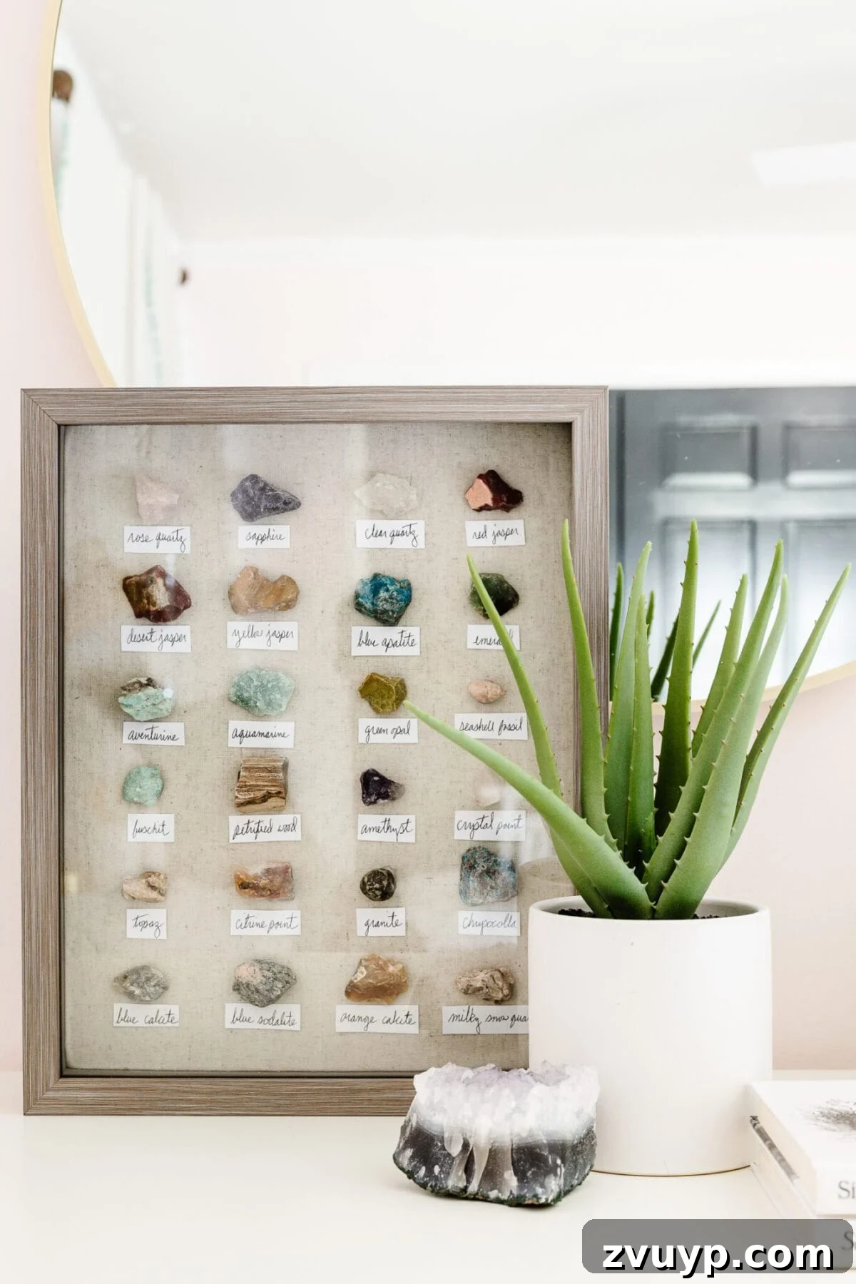 Rock collection display for cheap home decor, showcasing natural beauty.