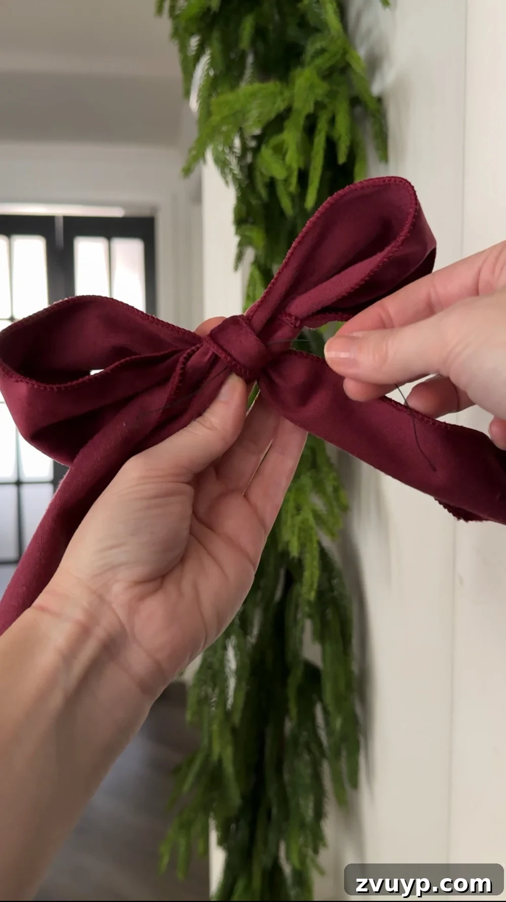 Beyond Believable: Crafting and Perfecting Your Faux Garland 7 how to put ribbon on garland