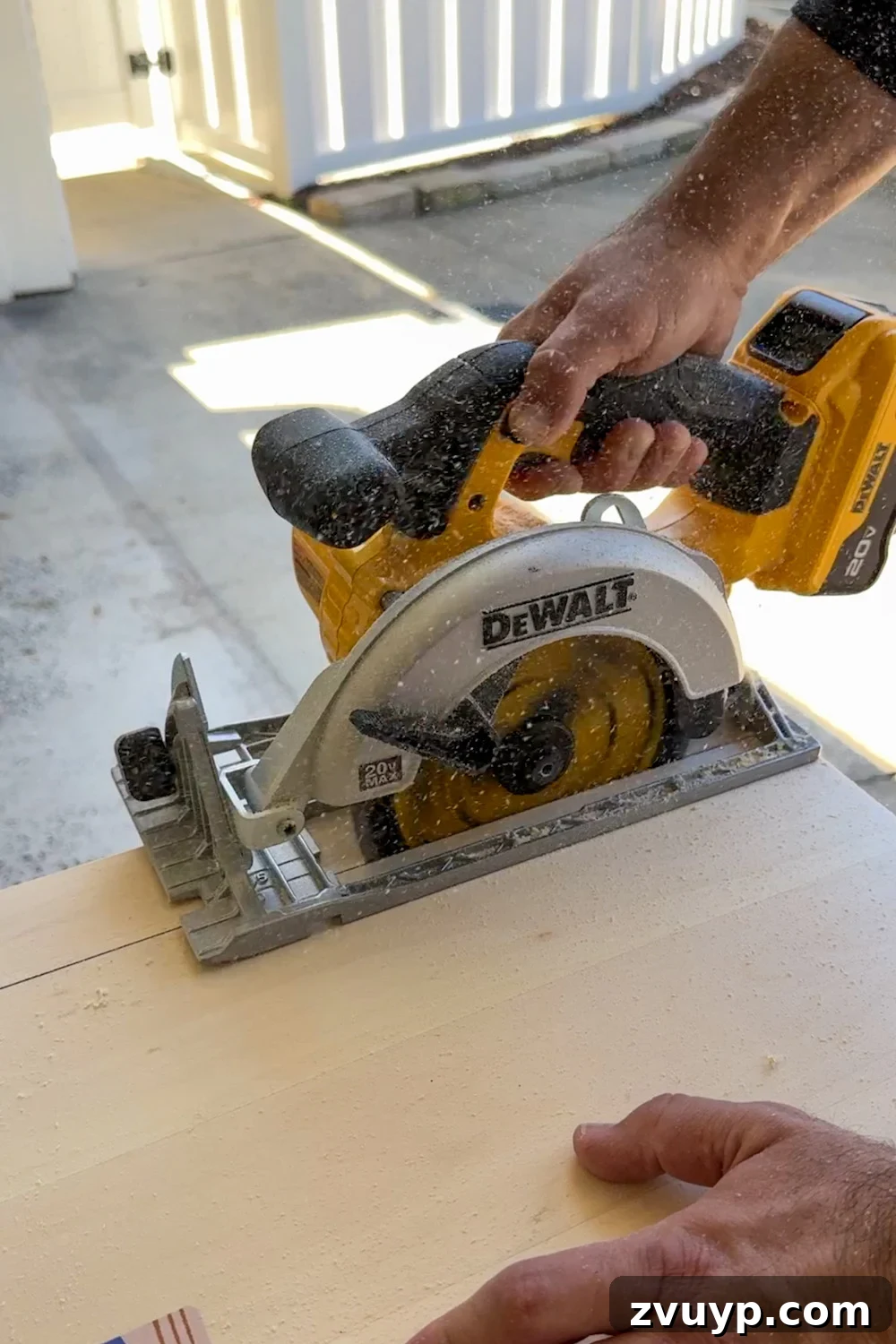 Achieve Timeless Elegance DIY Fireplace Molding Makeover 16 cutting plywood piece for fireplace trim with circular saw