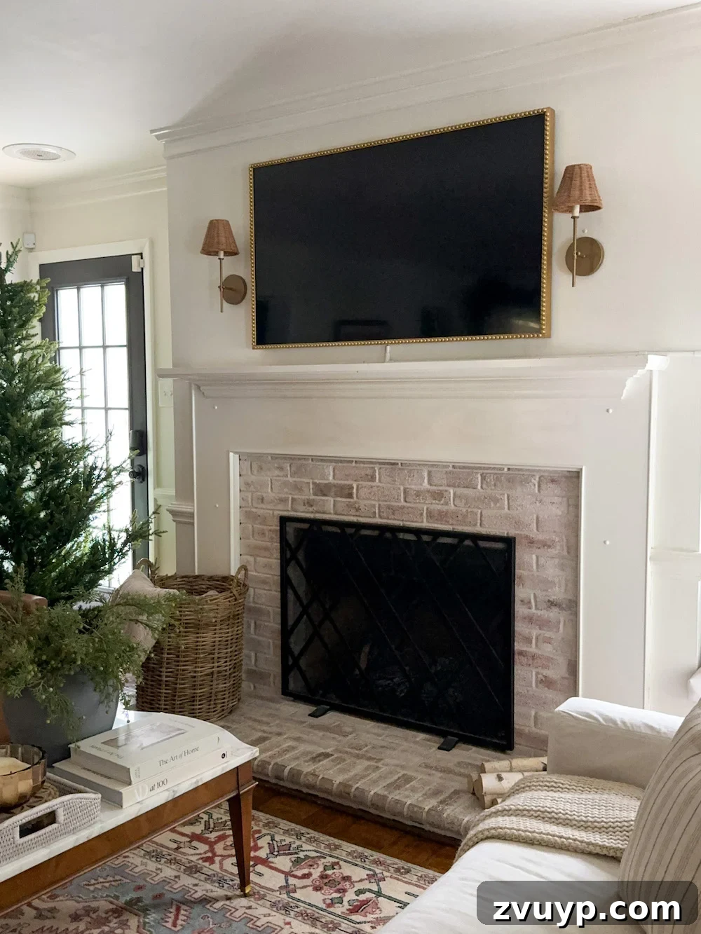 Achieve Timeless Elegance DIY Fireplace Molding Makeover 3 plain mantel with limewashed brick fireplace