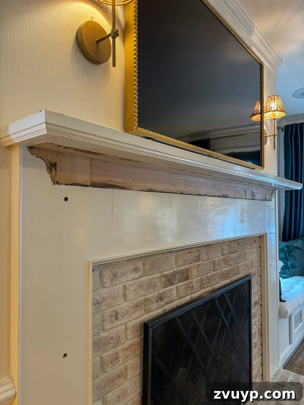 Achieve Timeless Elegance DIY Fireplace Molding Makeover 5 removing mantel shelf to add molding