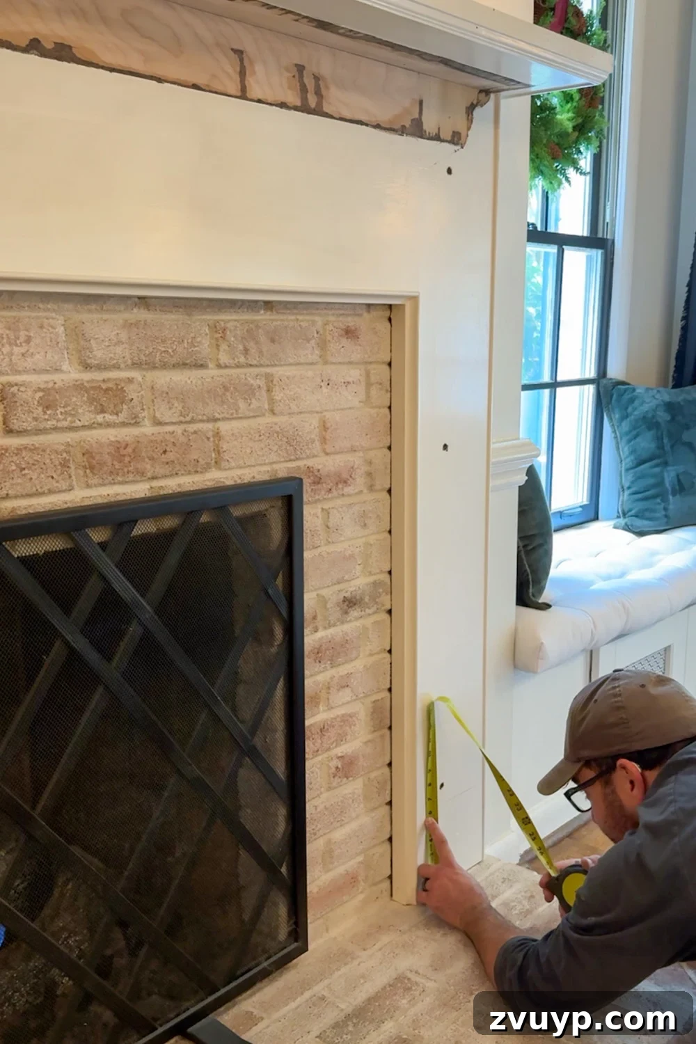 Achieve Timeless Elegance DIY Fireplace Molding Makeover 6 measuring to add molding to a fireplace