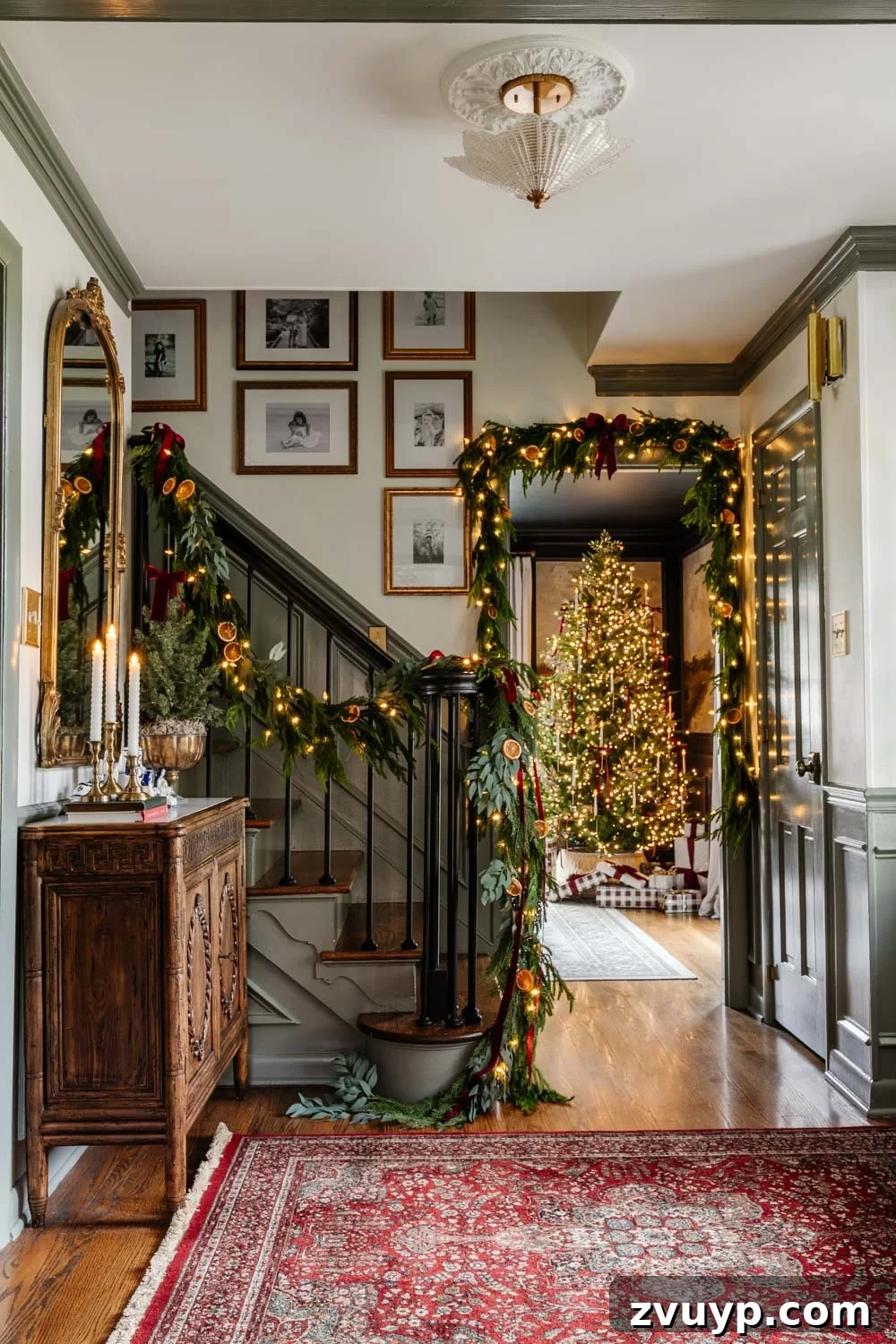 Old-World Christmas Entryway Charm 2 traditional Christmas entryway decor