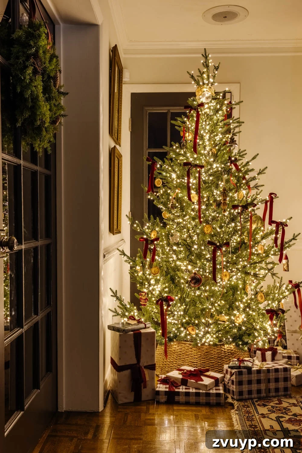 Flickering Lights Virtual Christmas Home Experience 2024 23 candlelight Christmas tour in living room with tree