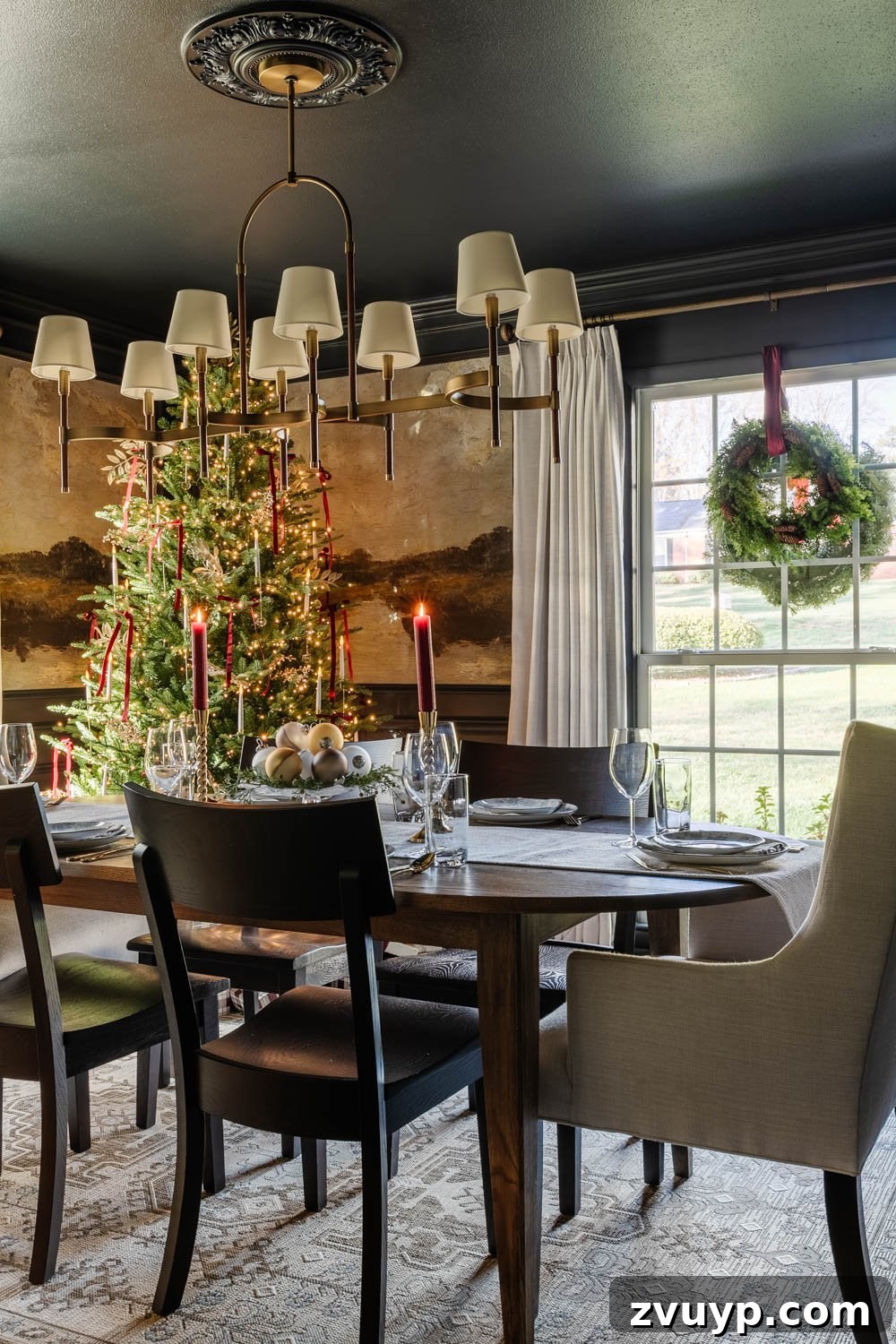 A Modern Colonial Christmas: 2024 Home Inspiration 18 modern traditional colonial christmas home tour dining room with a grand table setting