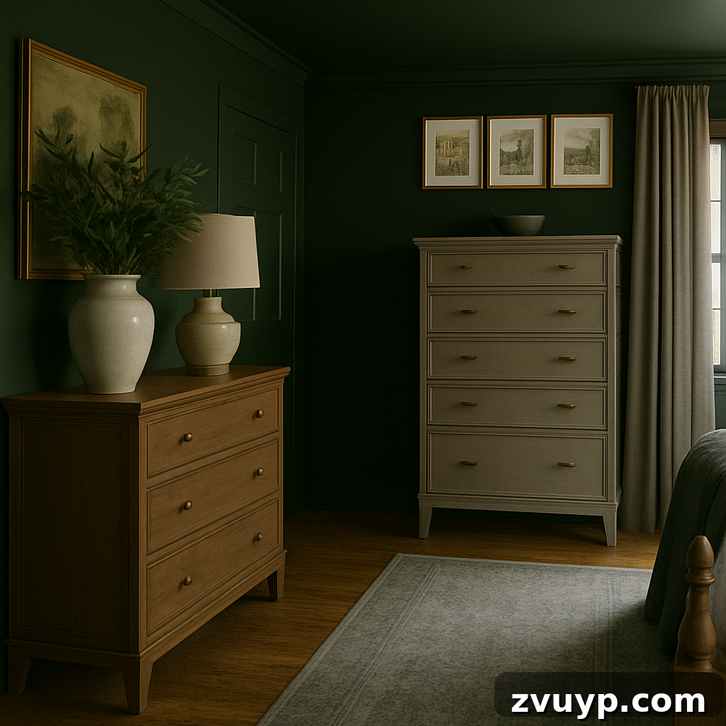 ChatGPT İle Rüya Yatak Odası Tasarımı İşte O Büyülü Prompt 4 AI-generated rendering of a green bedroom with modern furnishings, created using ChatGPT for interior design visualization