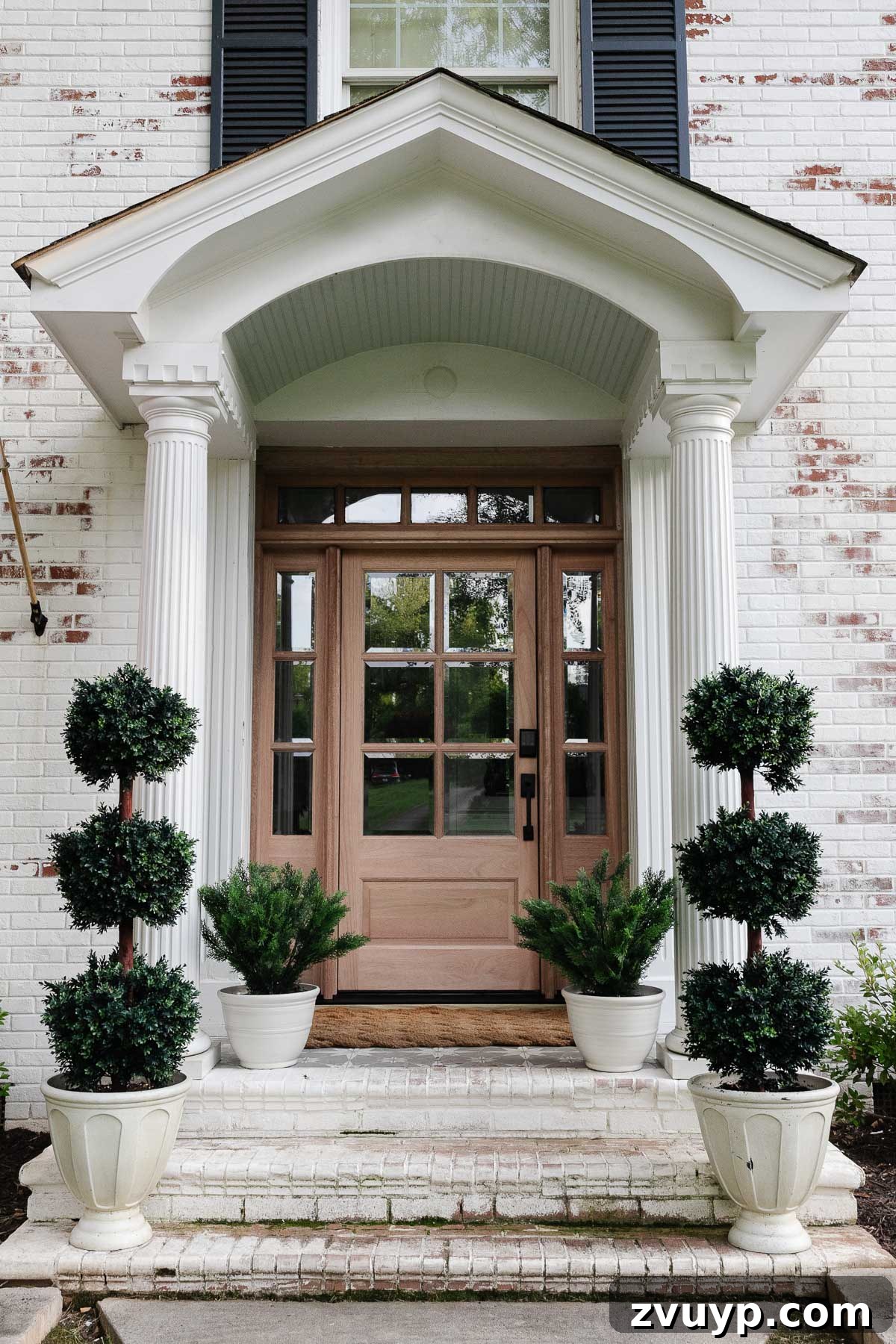 New wood front door replacement, enhancing natural light and curb appeal.