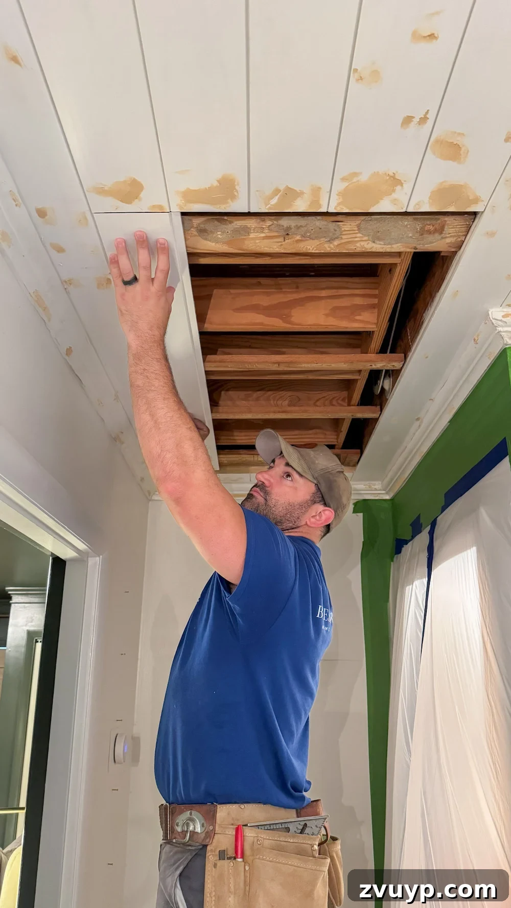 Tongue and Groove Ceiling: Hidden Attic Door Design 14 how to hide attic door in ceiling with tongue and groove