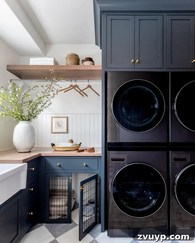 The Clever Laundry Room: Space-Saving Secrets Revealed 17 laundry room integrated dog kennel