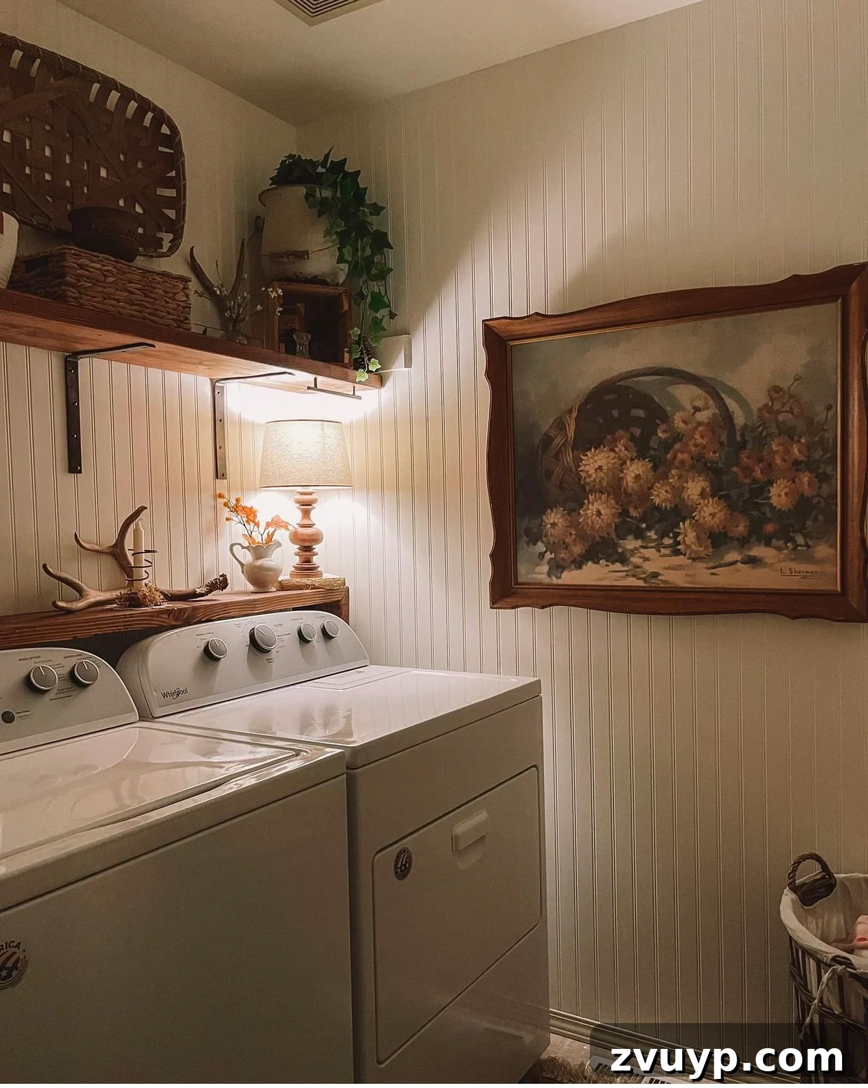 The Clever Laundry Room: Space-Saving Secrets Revealed 27 laundry room cozy lighting