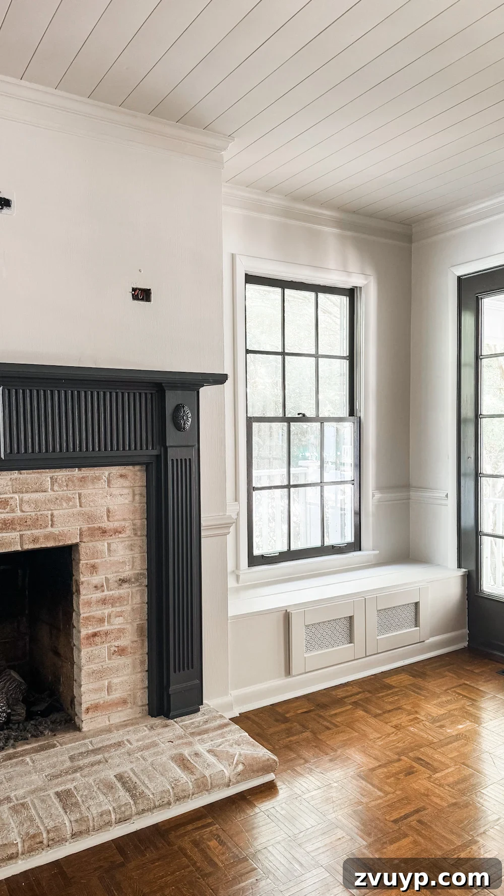 Transform Your Ceiling: Shiplap and Crown Molding Project 3 DIY shiplap ceiling with integrated crown molding detail