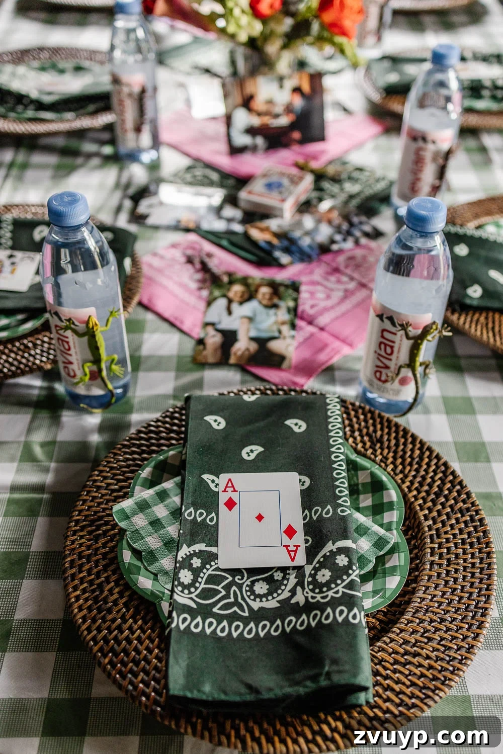 Parent Trap Birthday: Double the Fun, Half the Price 9 Parent Trap themed dining table with gingham decor