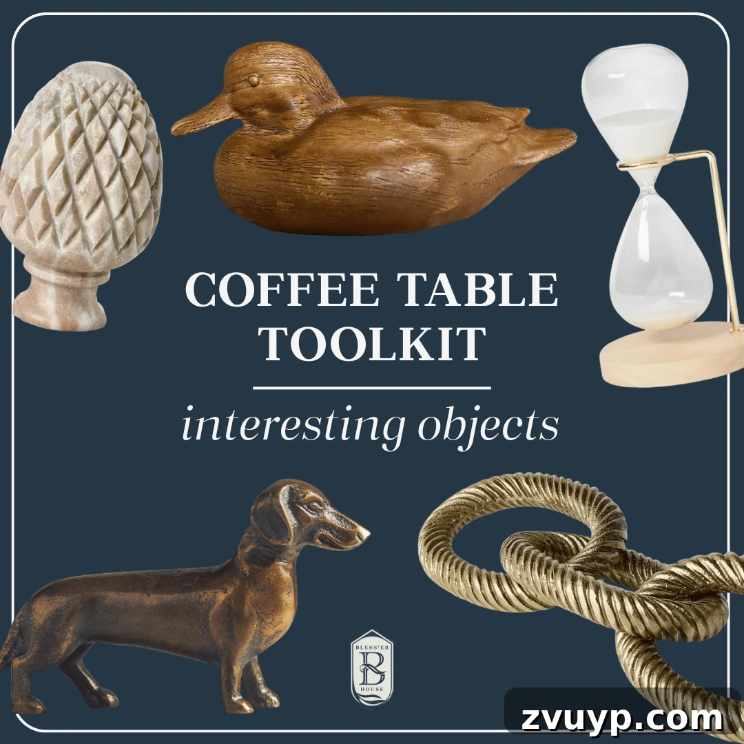 Your Coffee Table Style Guide My Decorating Blueprint 4 Unique decorative object, a sculptural knot, on a coffee table
